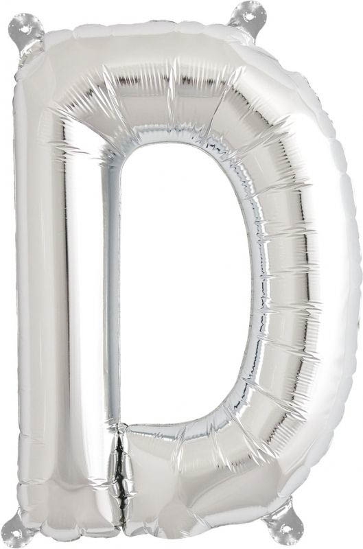 Luftballon Buchstabe D Silber 40cm