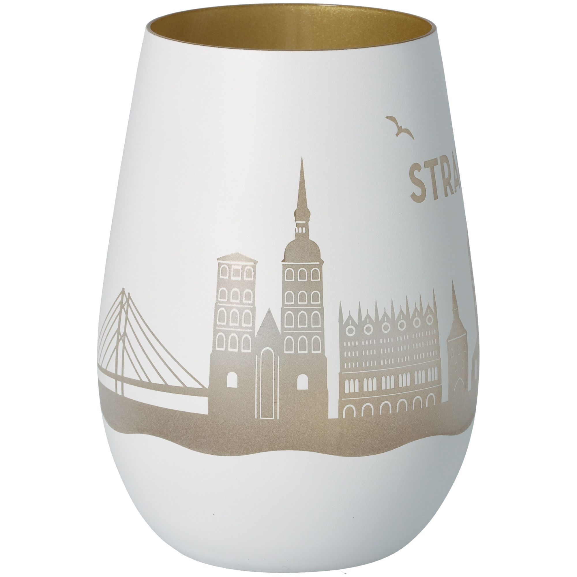 Windlicht Skyline Stralsund Weiß/Gold Windlicht Skyline Stralsund Weiß/Gold