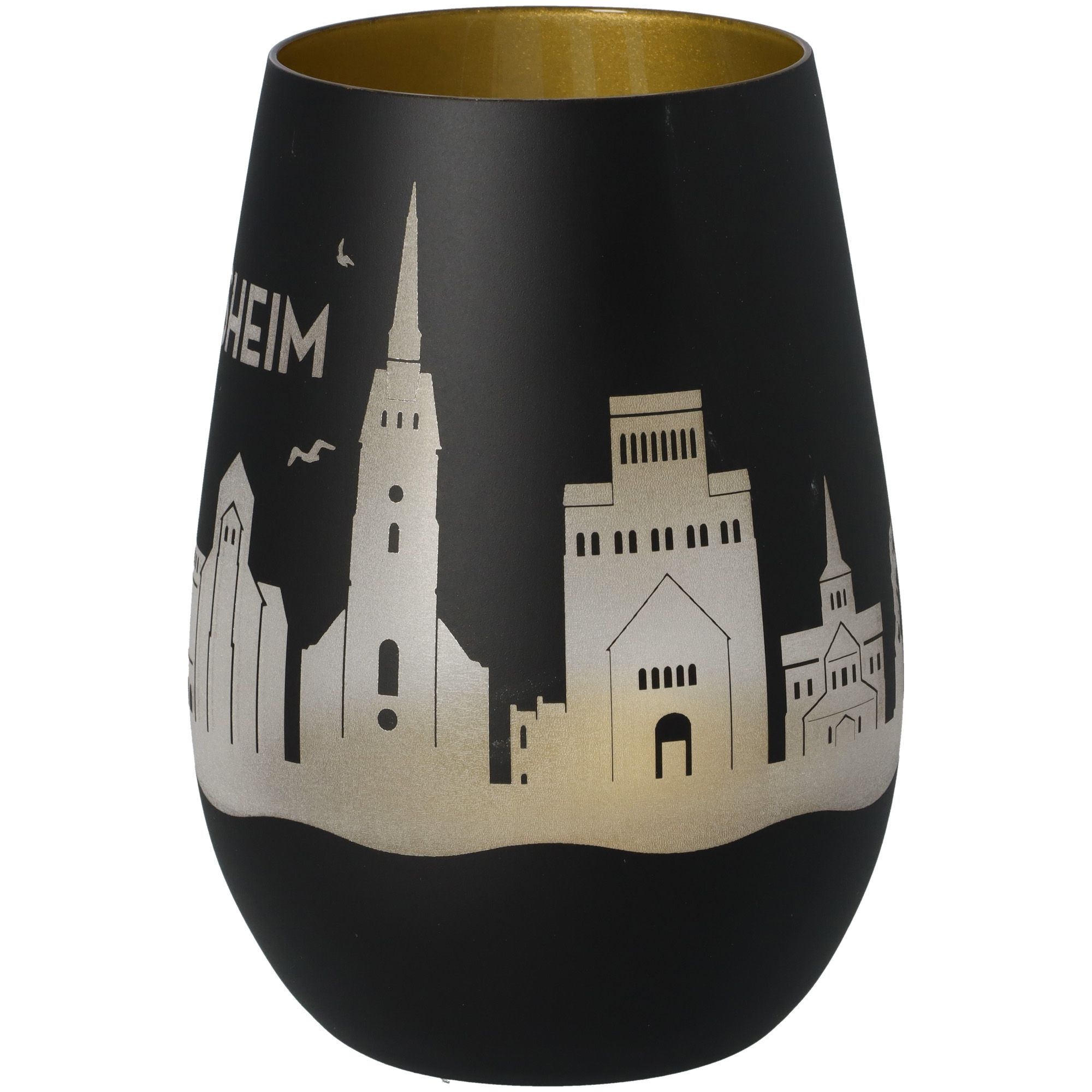 Windlicht Skyline Hildesheim Schwarz/Gold Windlicht Skyline Hildesheim Schwarz/Gold