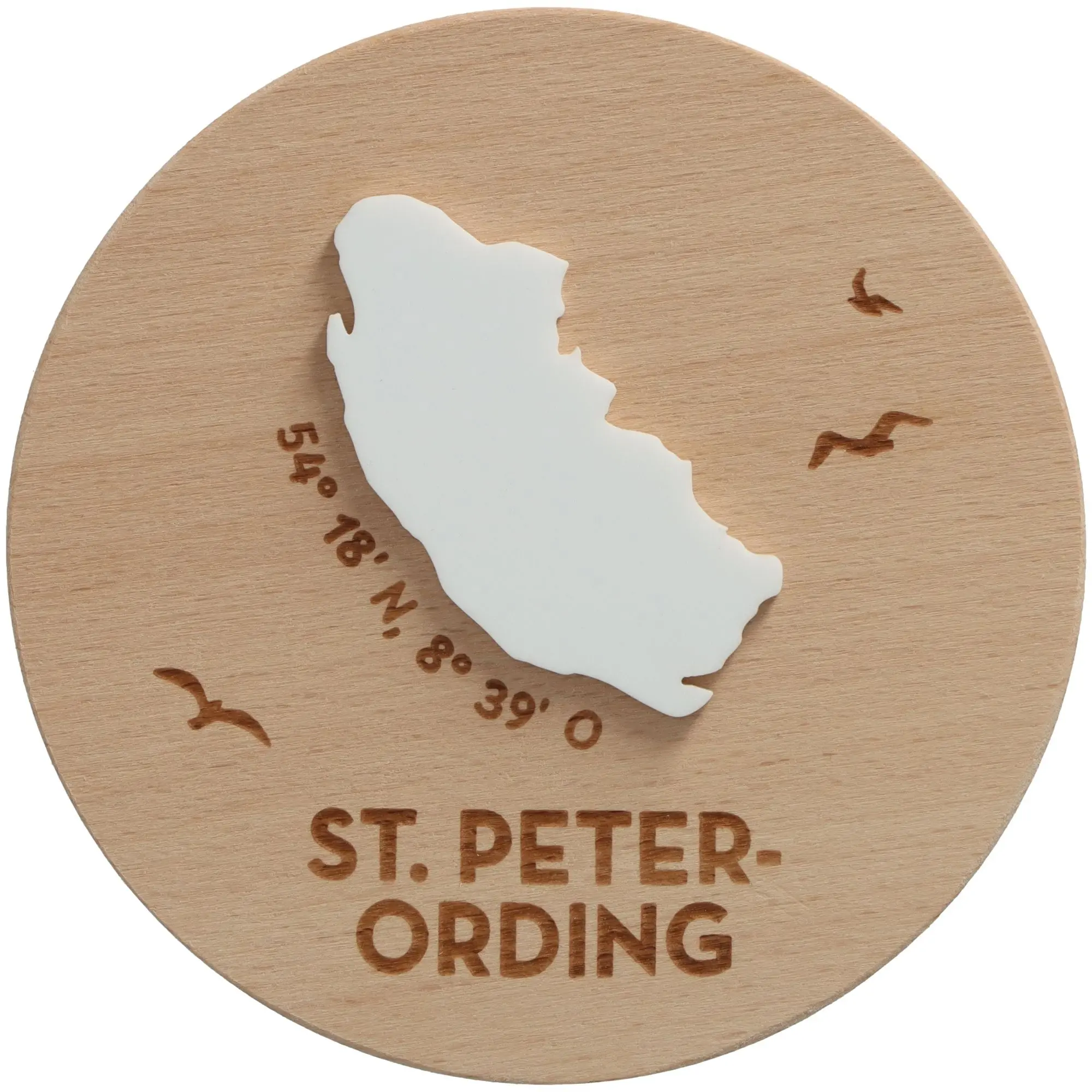 Geschenkglas Skyline "St. Peter-Ording Silhouette" Weiß 530 ml