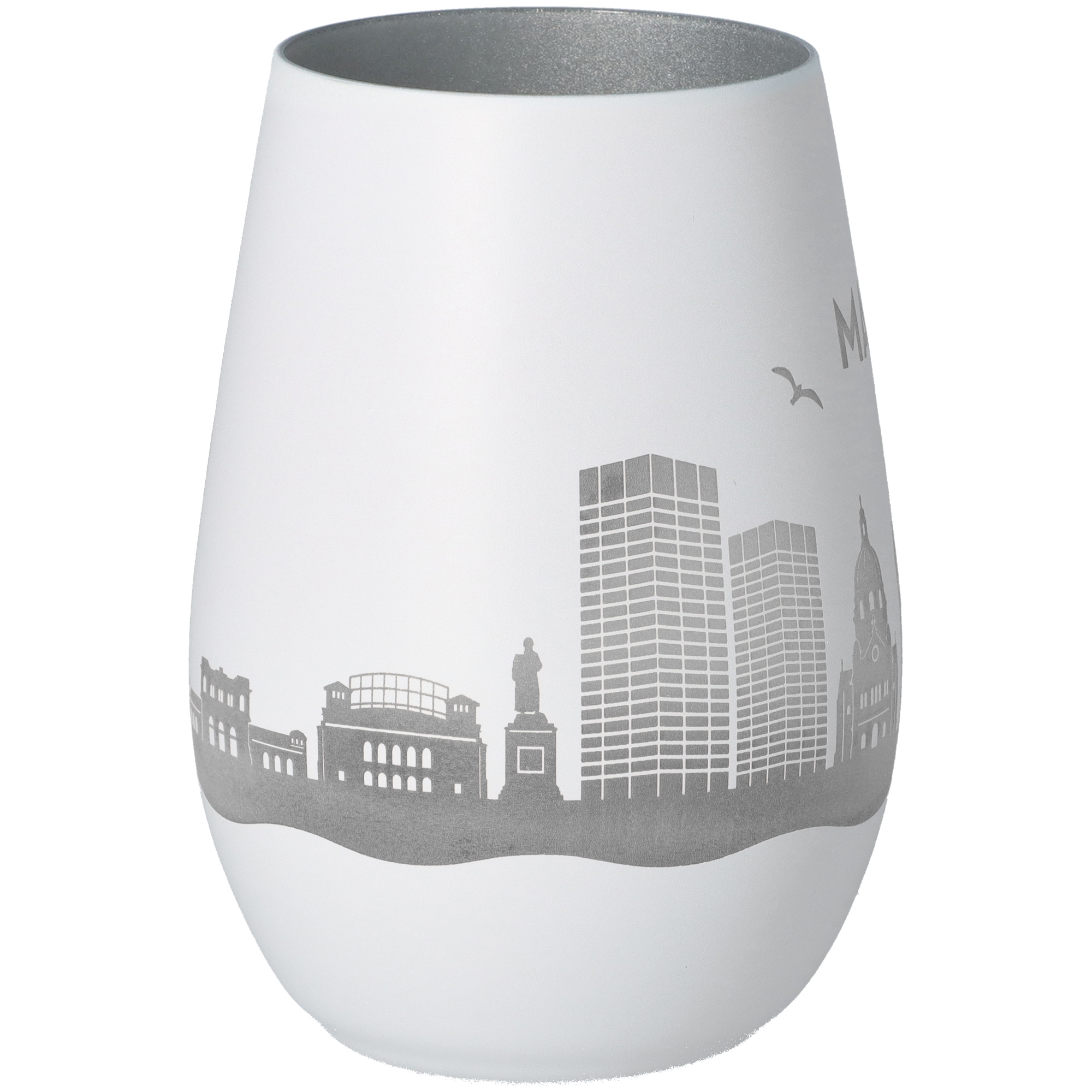 Windlicht Skyline Mainz Weiß/Silber Windlicht Skyline Mainz Weiß/Silber