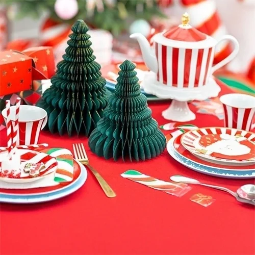 weihnachtsdeko, tischdeko, miniatur-weihnachtsbaum, papierbaum, service-sets