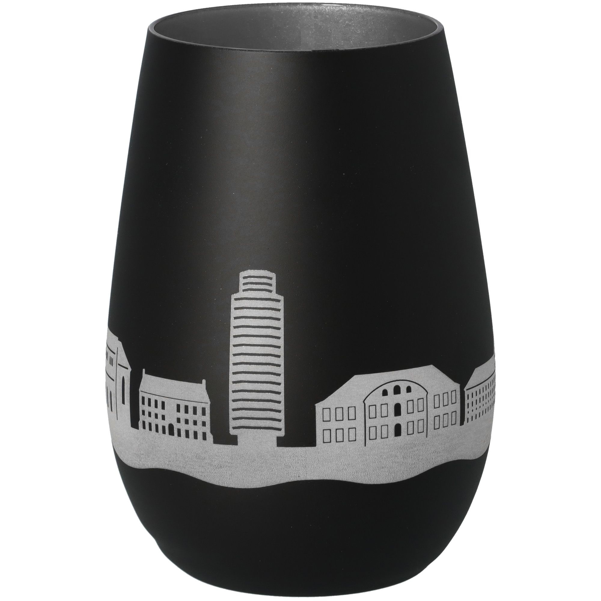 Windlicht Skyline Schleswig Schwarz/Silber