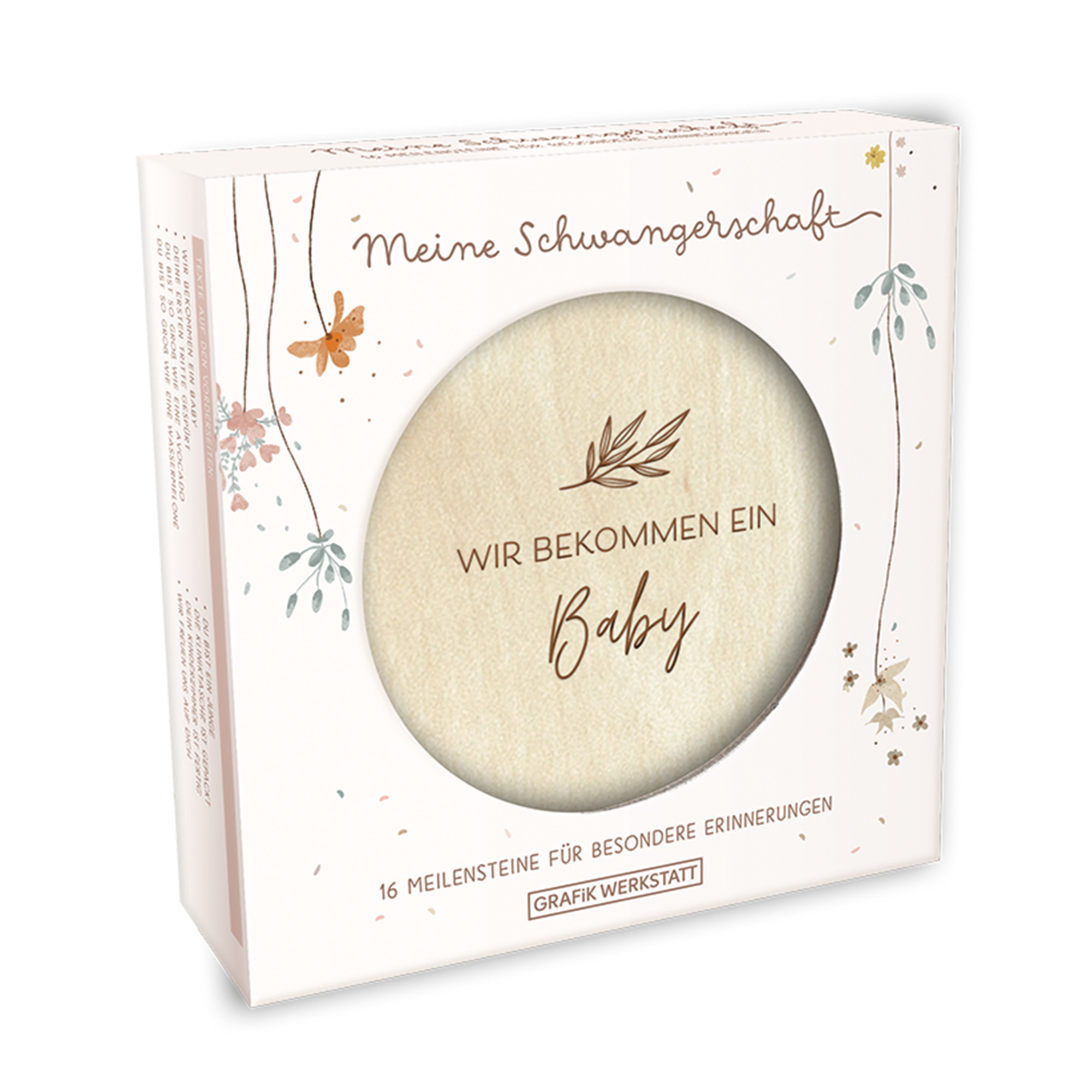 Schwangerschaft Meilenstein-Karten aus Holz Gesicht, Kopf, Person