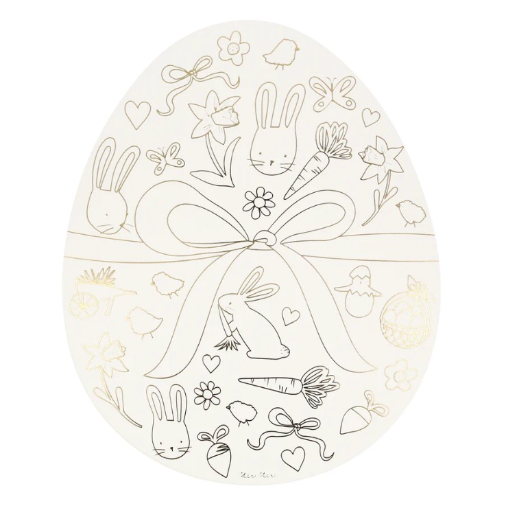 Meri Meri - Untersetzer zum Ausmalen Teller, Ei, Essen