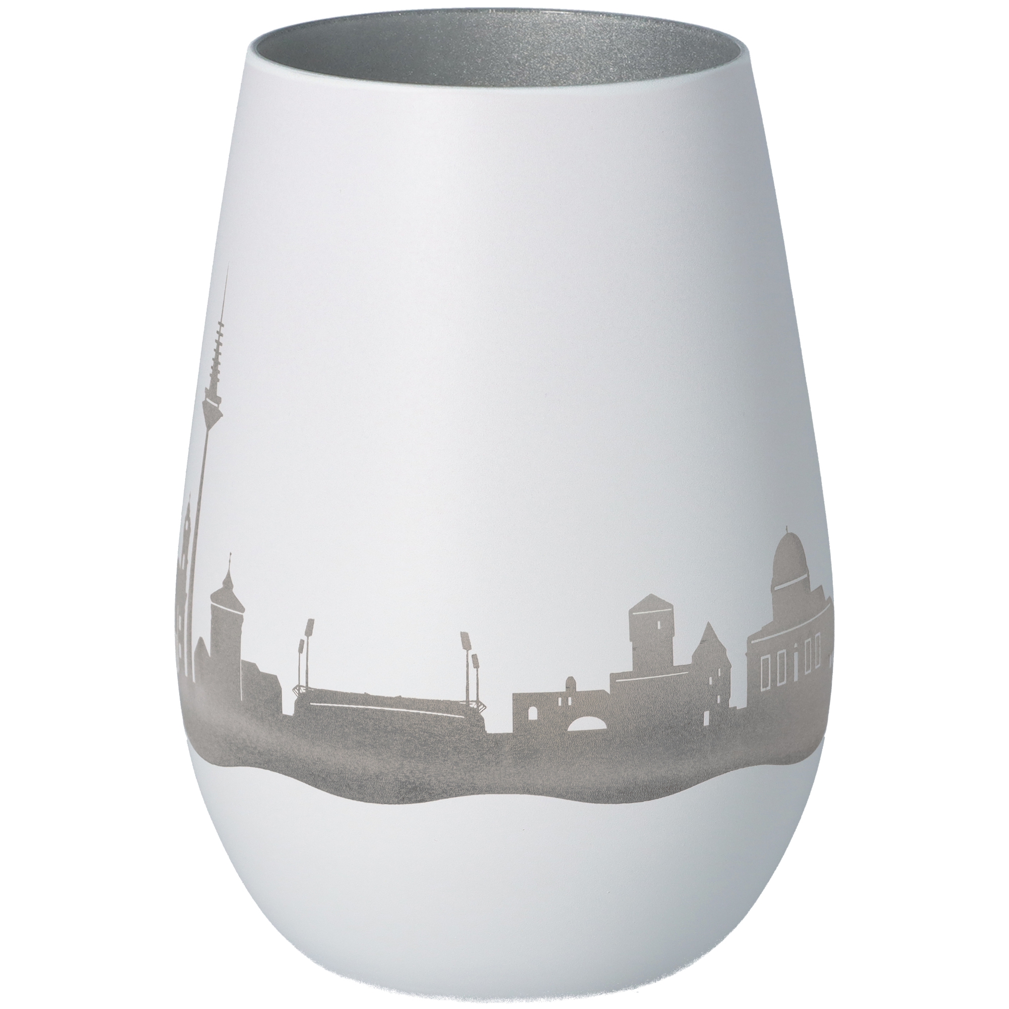 Windlicht Skyline Nürnberg Weiß/Silber Windlicht Skyline Nürnberg Weiß/Silber