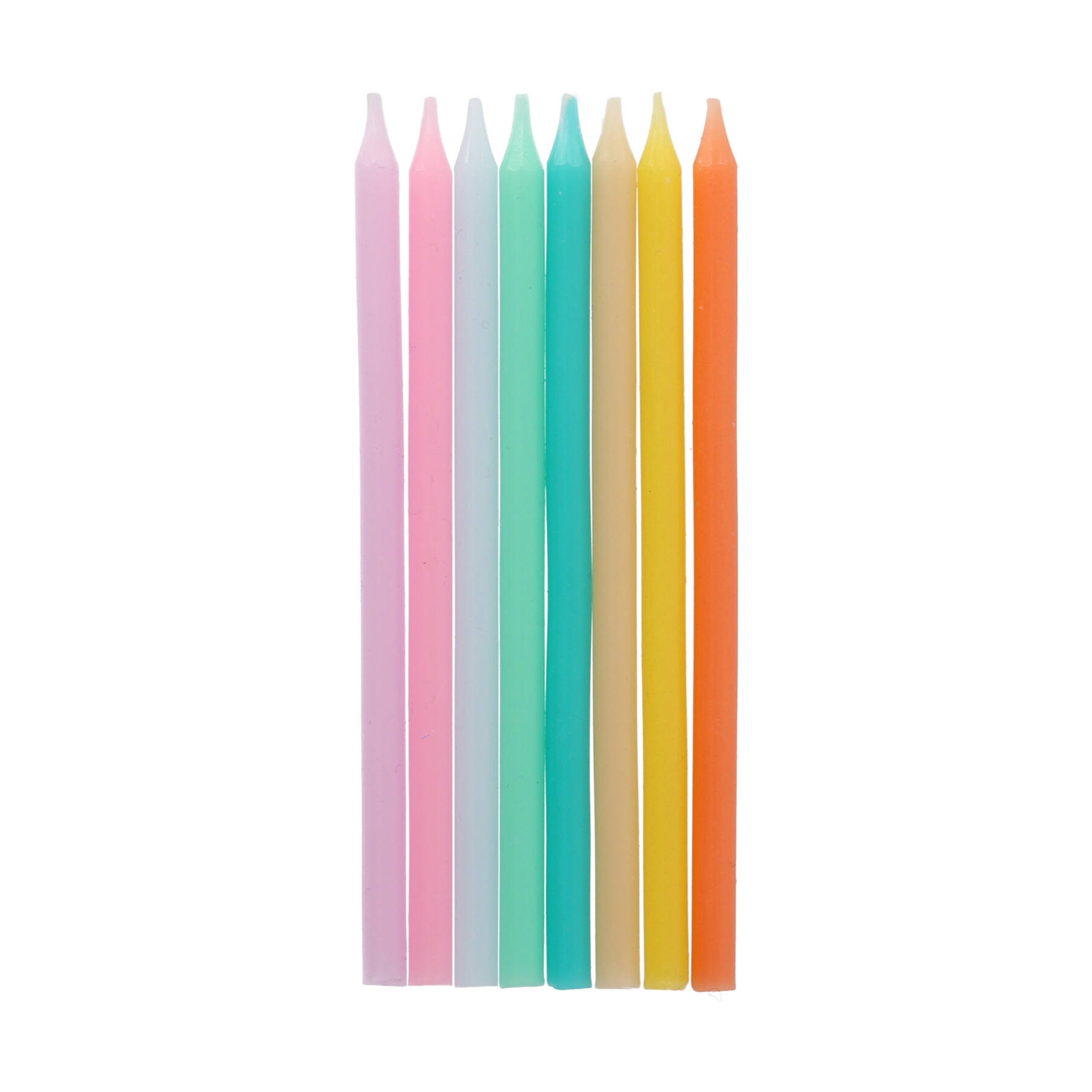 24 Kuchenkerzen mit Haltern "Pastel Vibes"