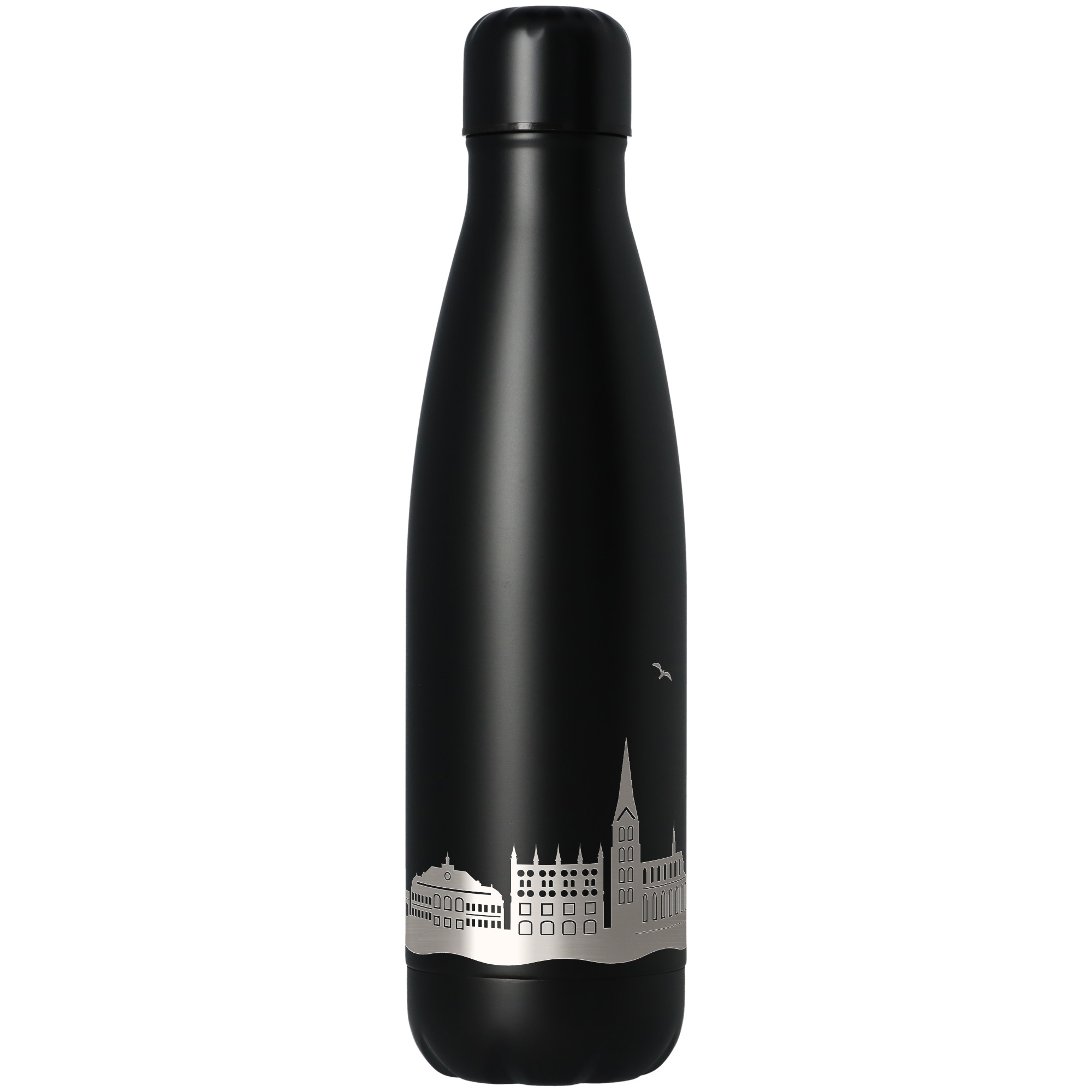 Trinkflasche Skyline Lübeck Schwarz 500ml