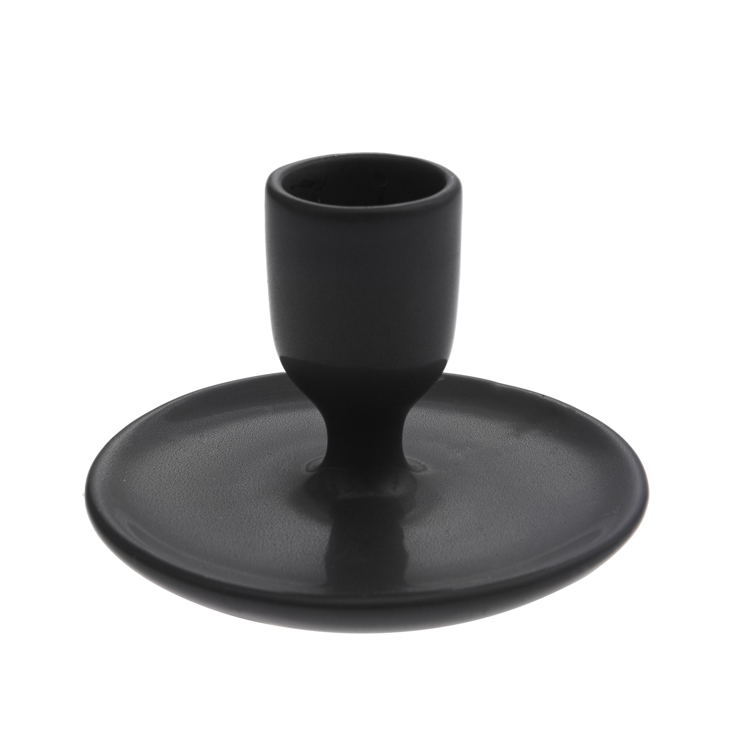 Stielkerzenhalter aus Keramik- klein, Schwarz Stielkerzenhalter aus Keramik- klein, Schwarz