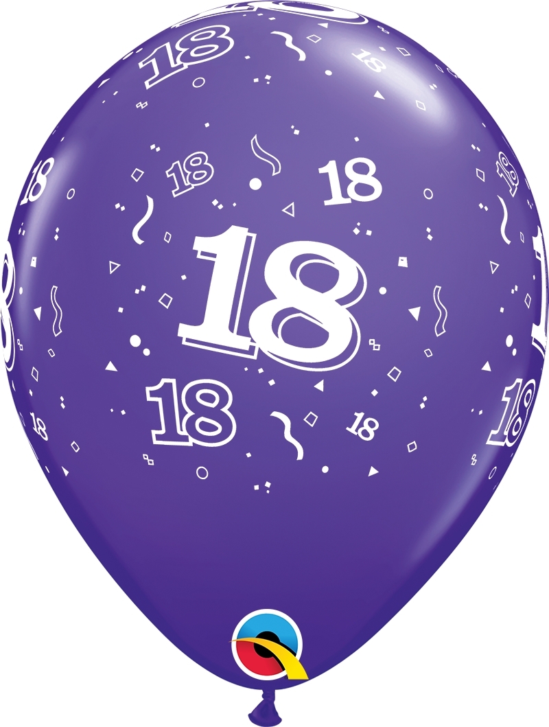 Qualatex Latexballon 18. Geburtstag verschiedene Farben Ø 30cm