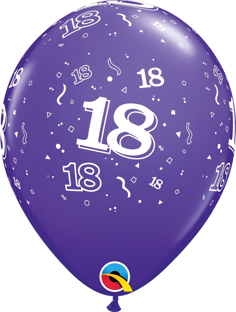 Qualatex Latexballon 18. Geburtstag verschiedene Farben Ø 30cm Qualatex Latexballon 18. Geburtstag verschiedene Farben Ø 30cm