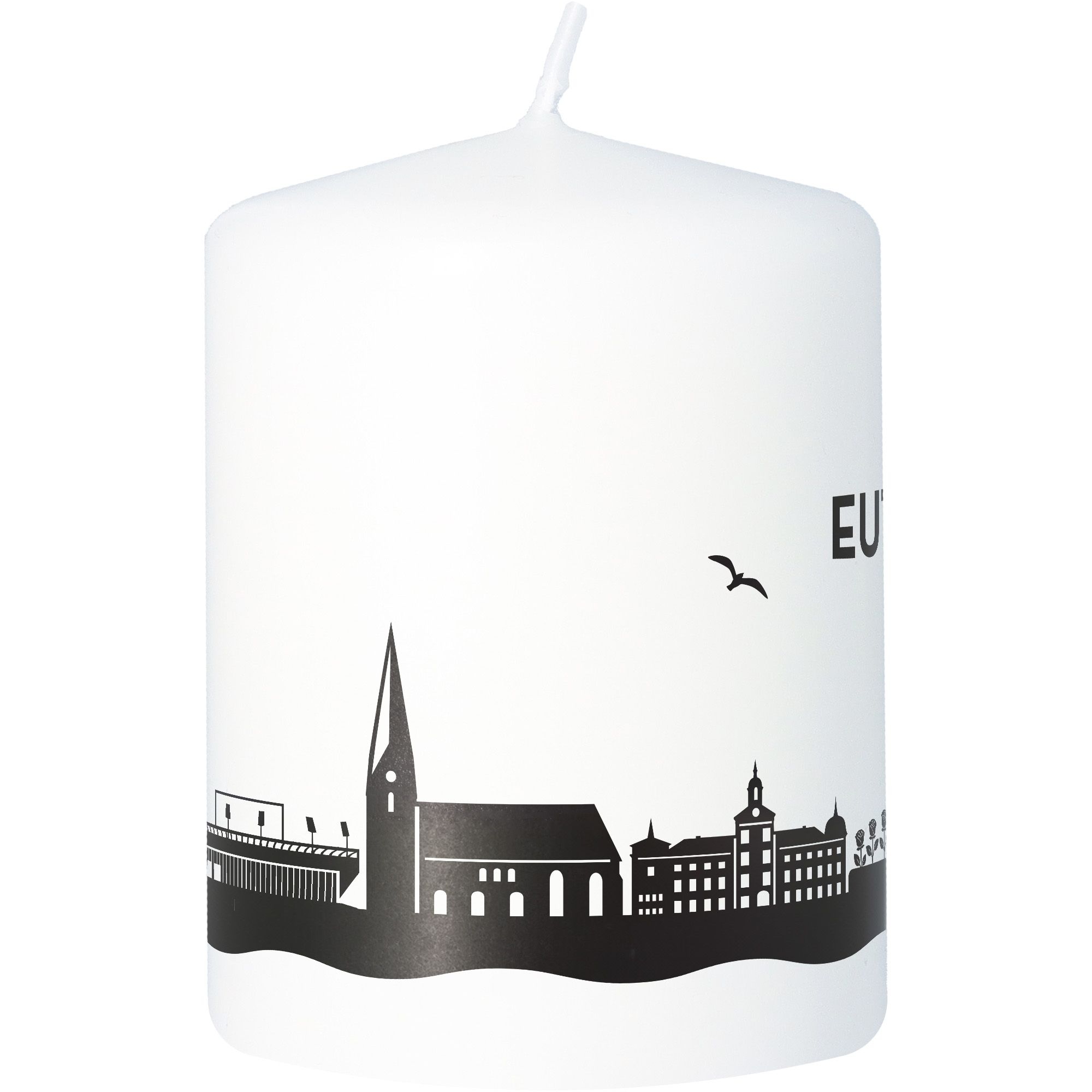 Stumpenkerze Skyline Eutin Weiß Tier, Vogel