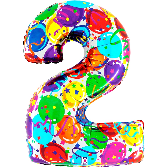 Folienballon Zahl 2 Party 100cm Folienballon Zahl 2 Party 100cm