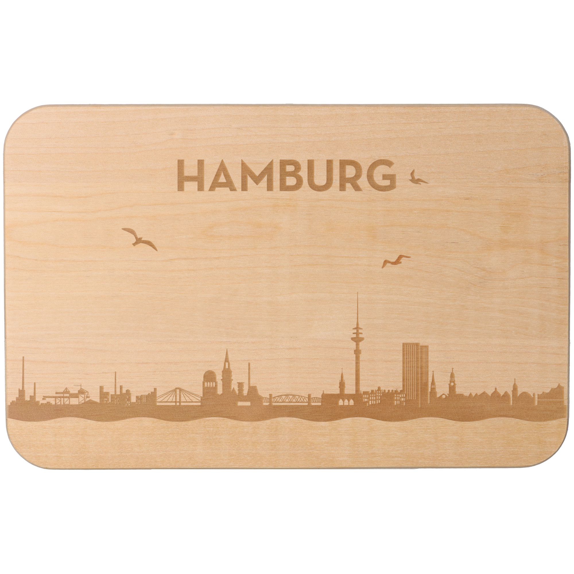Frühstücksbrett Skyline Hamburg 23cm x 15cm x 1cm Frühstücksbrett Skyline Hamburg 23cm x 15cm x 1cm