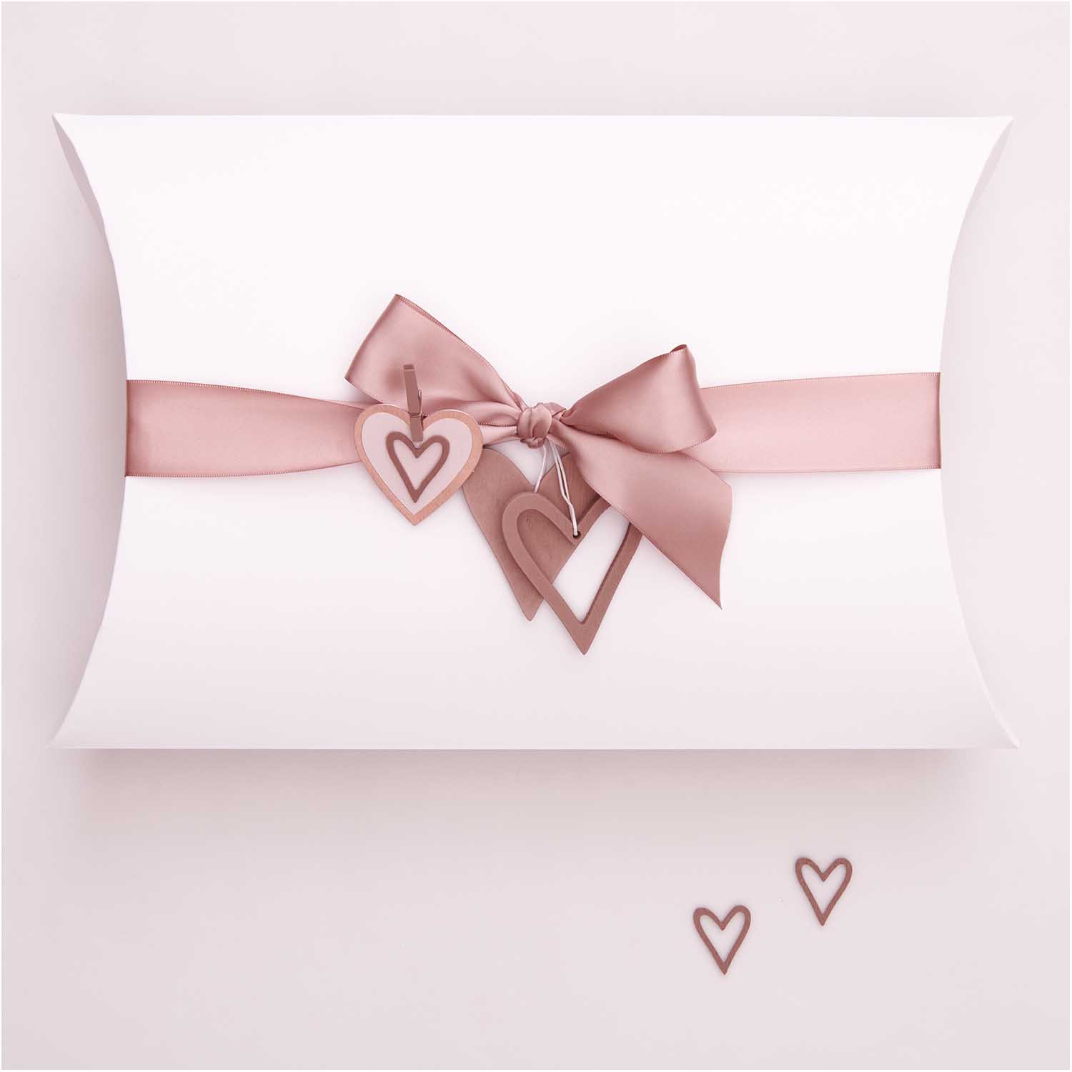 Konfetti - Holzstreu ♥ offen, Taupe