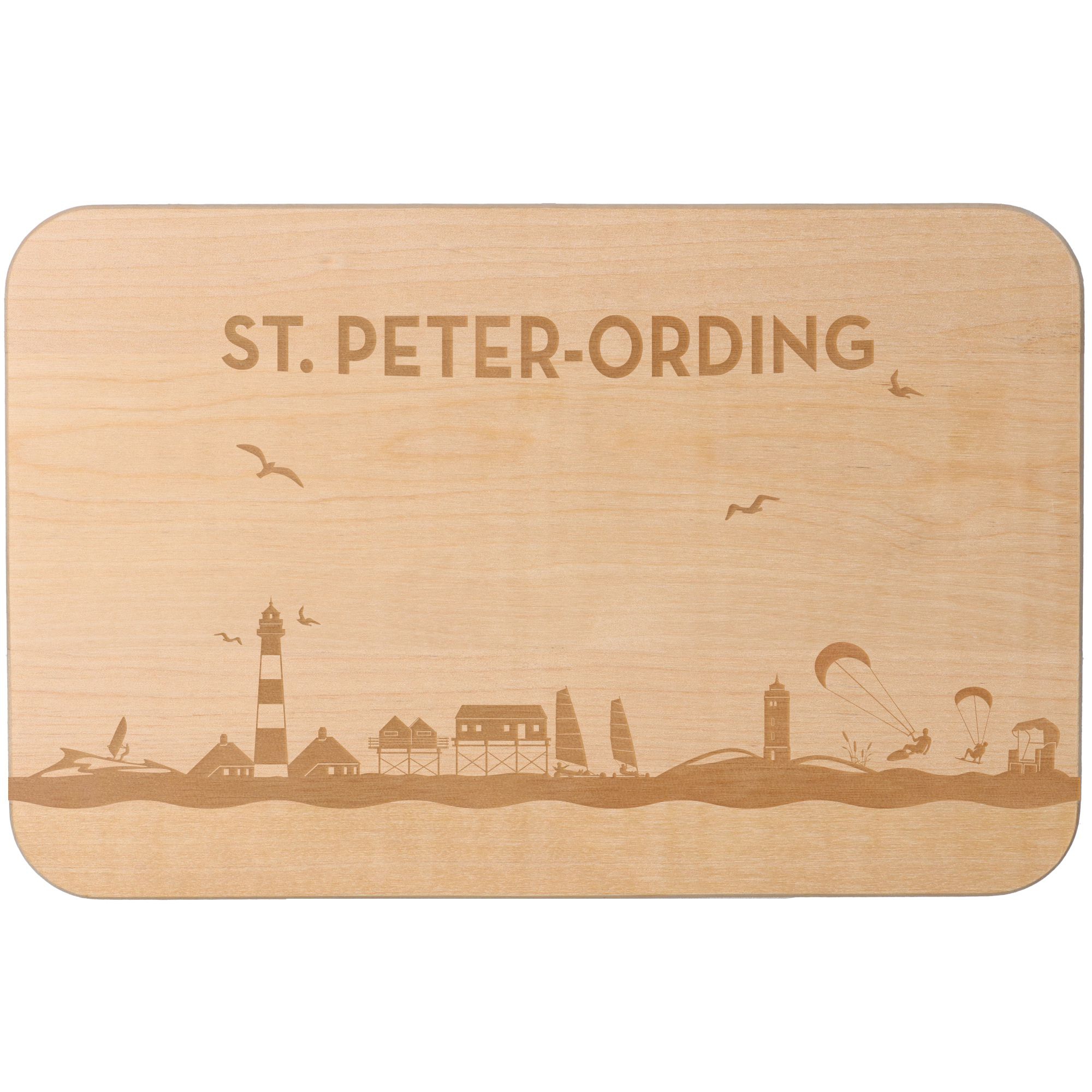 Frühstücksbrett Skyline St. Peter-Ording 23cm x 15cm x 1cm Frühstücksbrett Skyline St. Peter-Ording 23cm x 15cm x 1cm