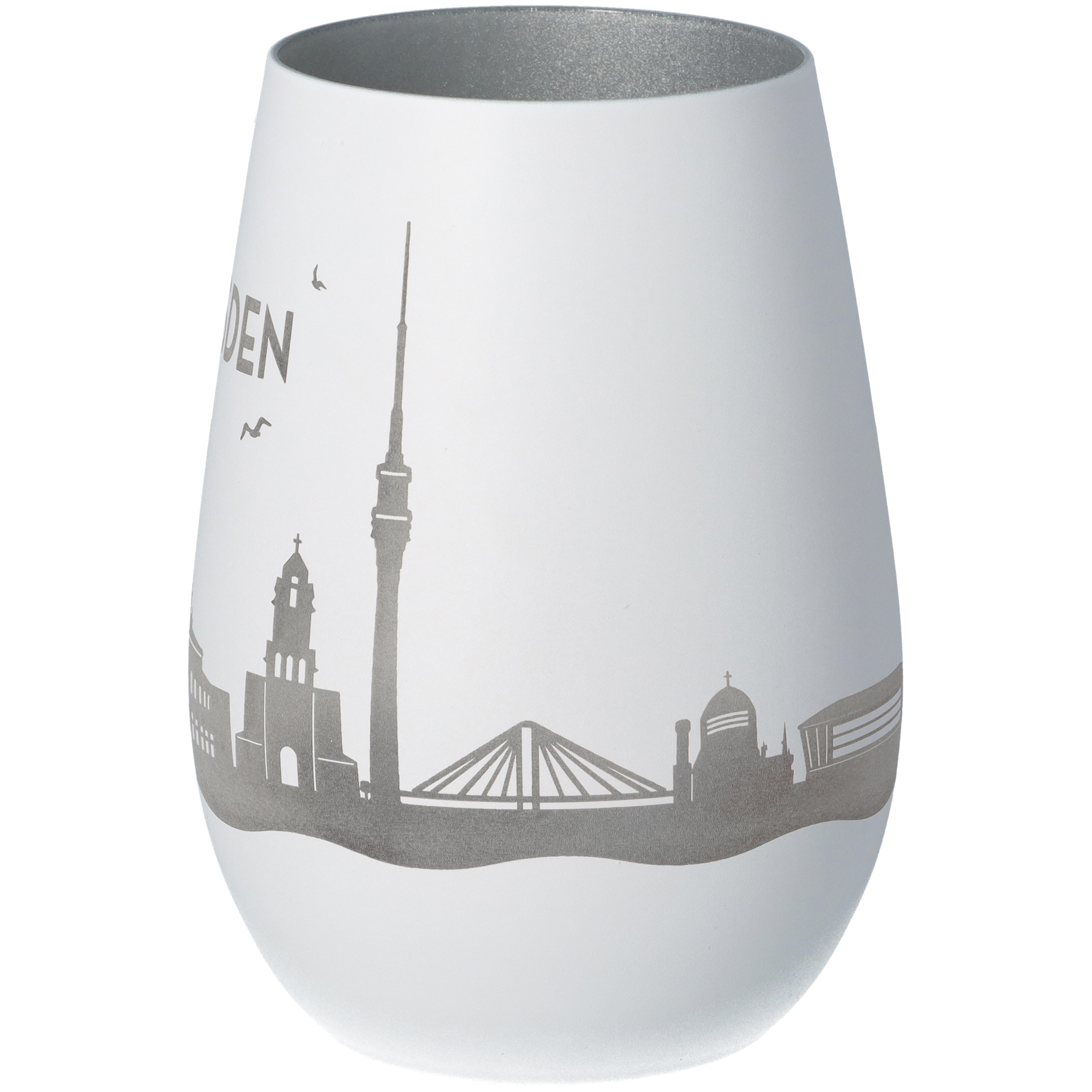 Windlicht Skyline Dresden Weiß/Silber Windlicht Skyline Dresden Weiß/Silber
