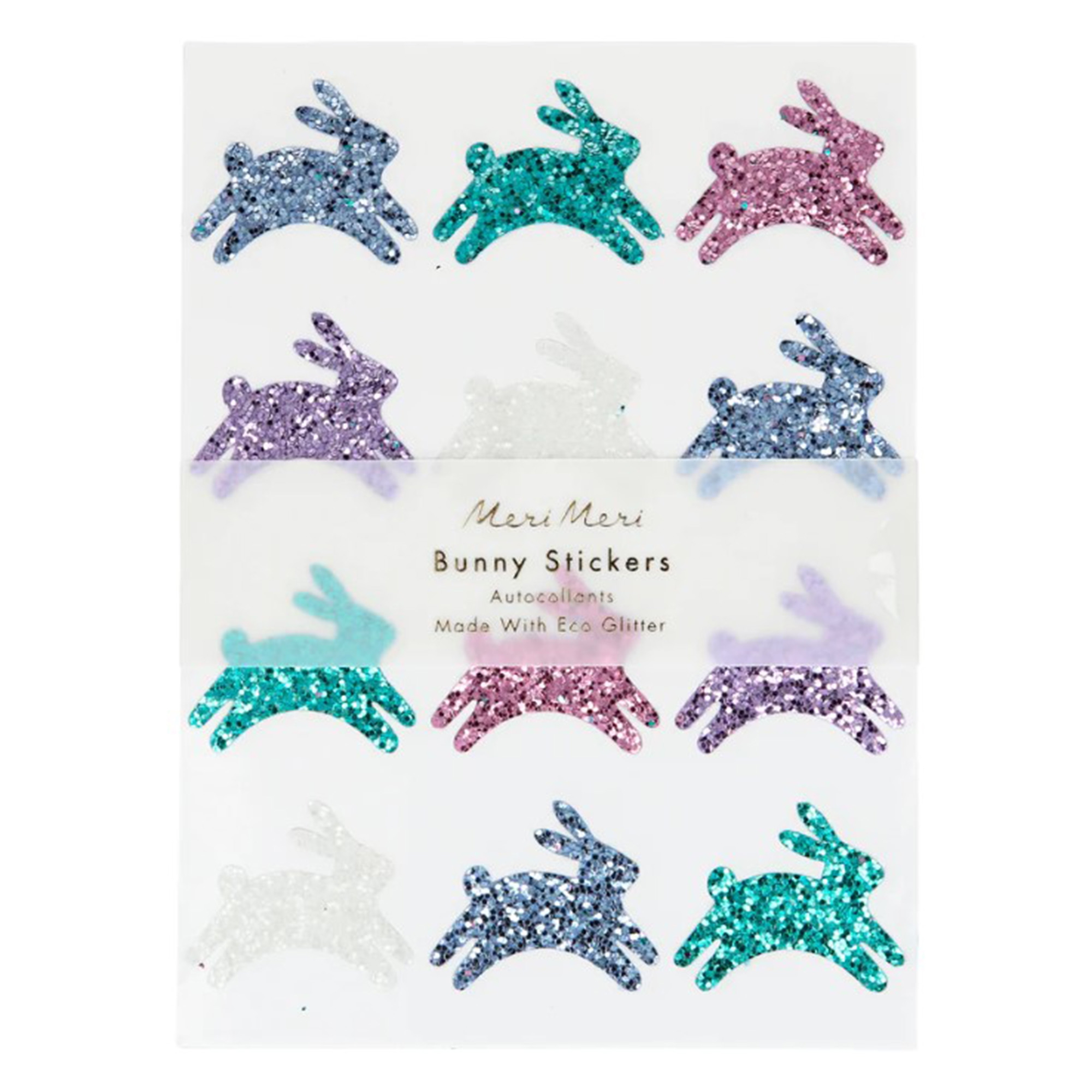 Meri Meri - Sticker Glitzer Hasen, 8 Blätter Meri Meri - Sticker Glitzer Hasen, 8 Blätter