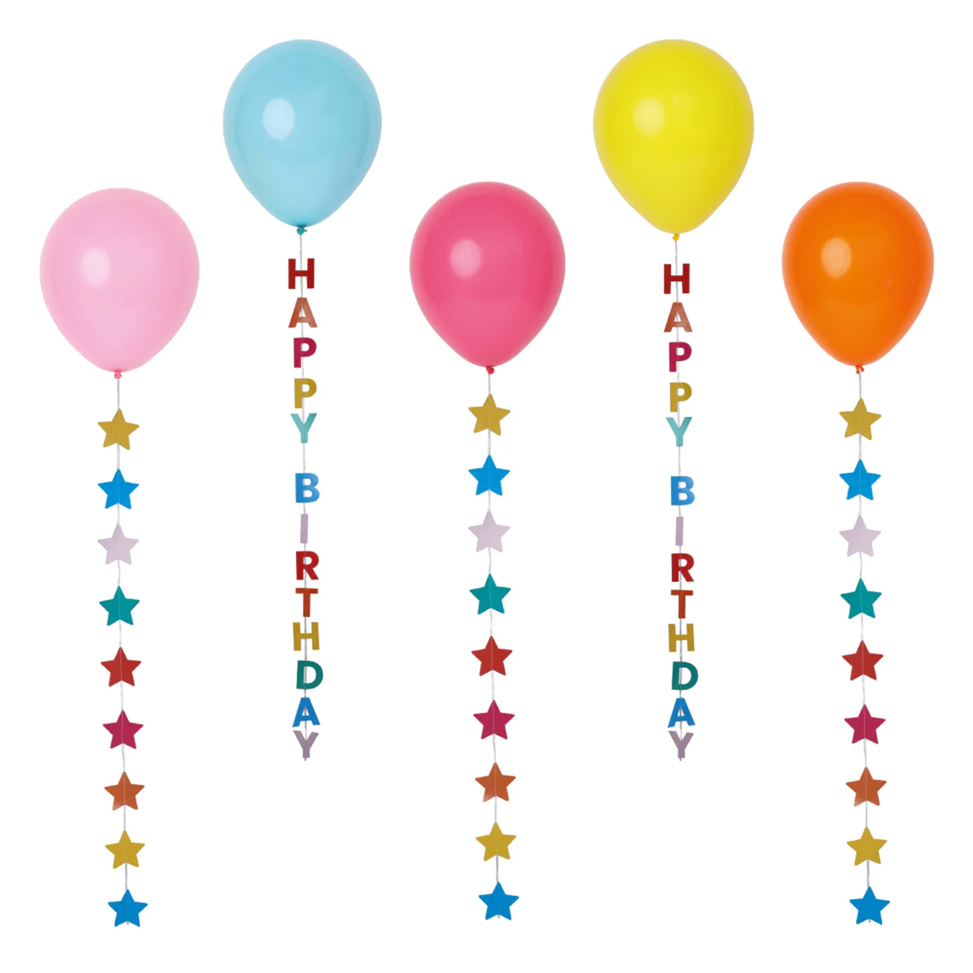 Ballon Tails mit Sternen und Schriftzug, 5er Set Ballon