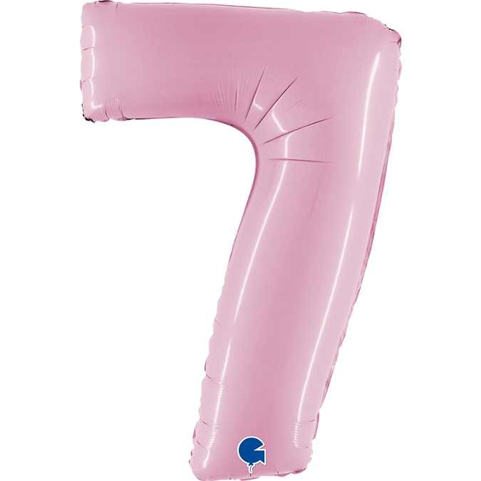 Folienballon Zahl 7 Pastell Rosa 100cm Folienballon Zahl 7 Pastell Rosa 100cm