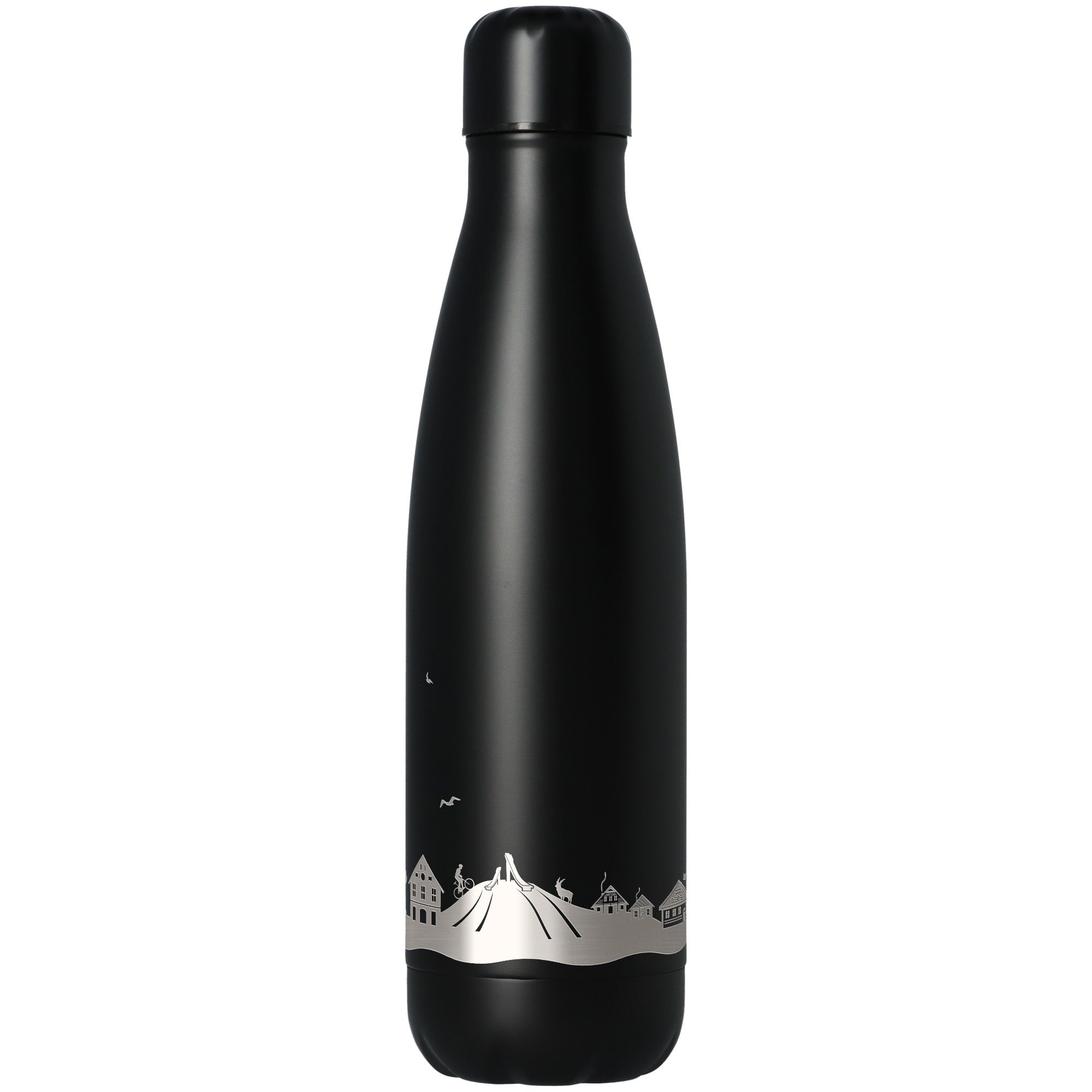 Trinkflasche Skyline Oberstdorf Schwarz 500ml Flasche, Wasserflasche, Shaker