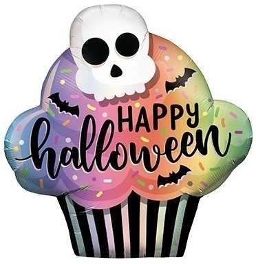 Folienballon "Cupcake" Happy Halloween 80cm