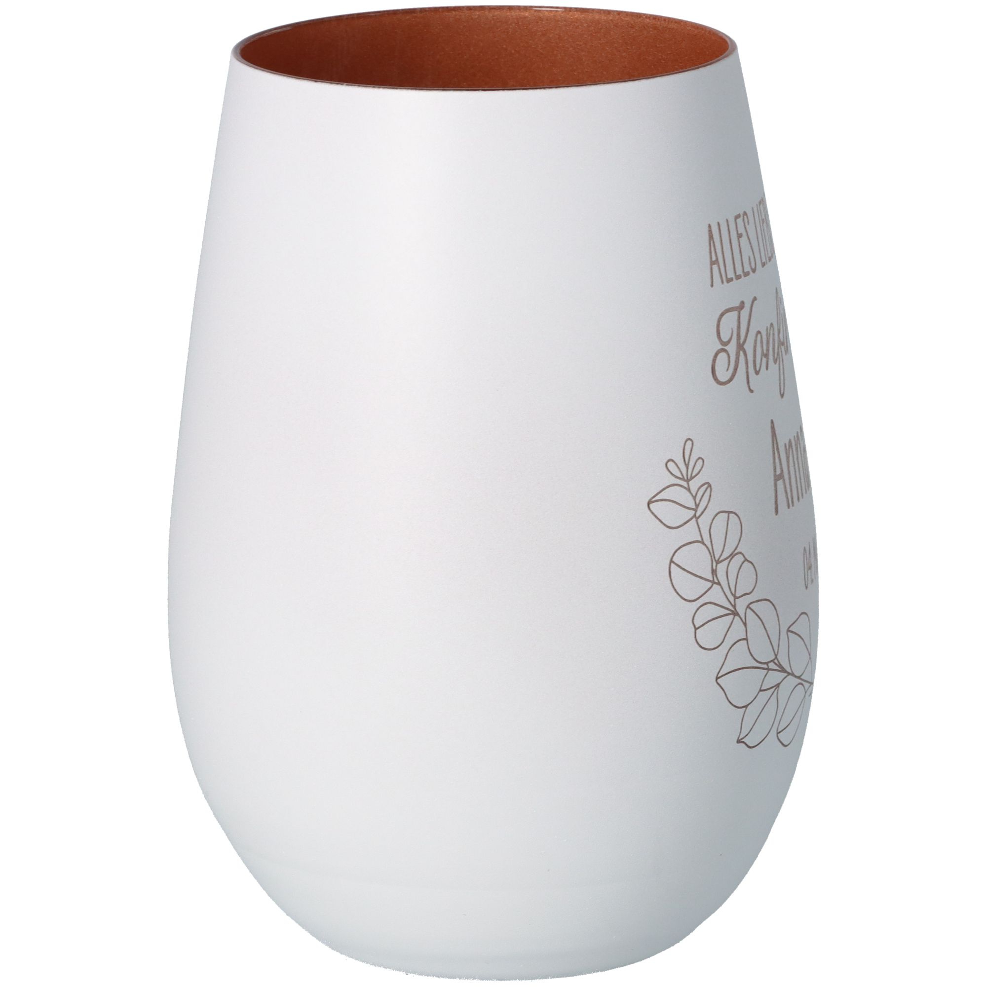 Windlicht Konfirmation Weiß/Bronze "Name + Datum" Windlicht Konfirmation Weiß/Bronze "Name + Datum"