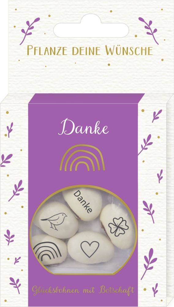 Glücksbohnen mit Botschaft "Danke" Glücksbohnen mit Botschaft "Danke"