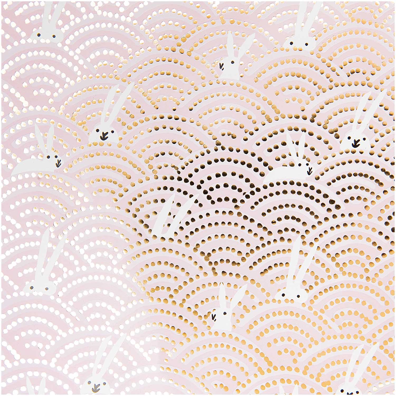 Geschenkpapier auf Rolle, "Hase"- Rosa/Gold 2m Geschenkpapier auf Rolle, "Hase"- Rosa/Gold 2m