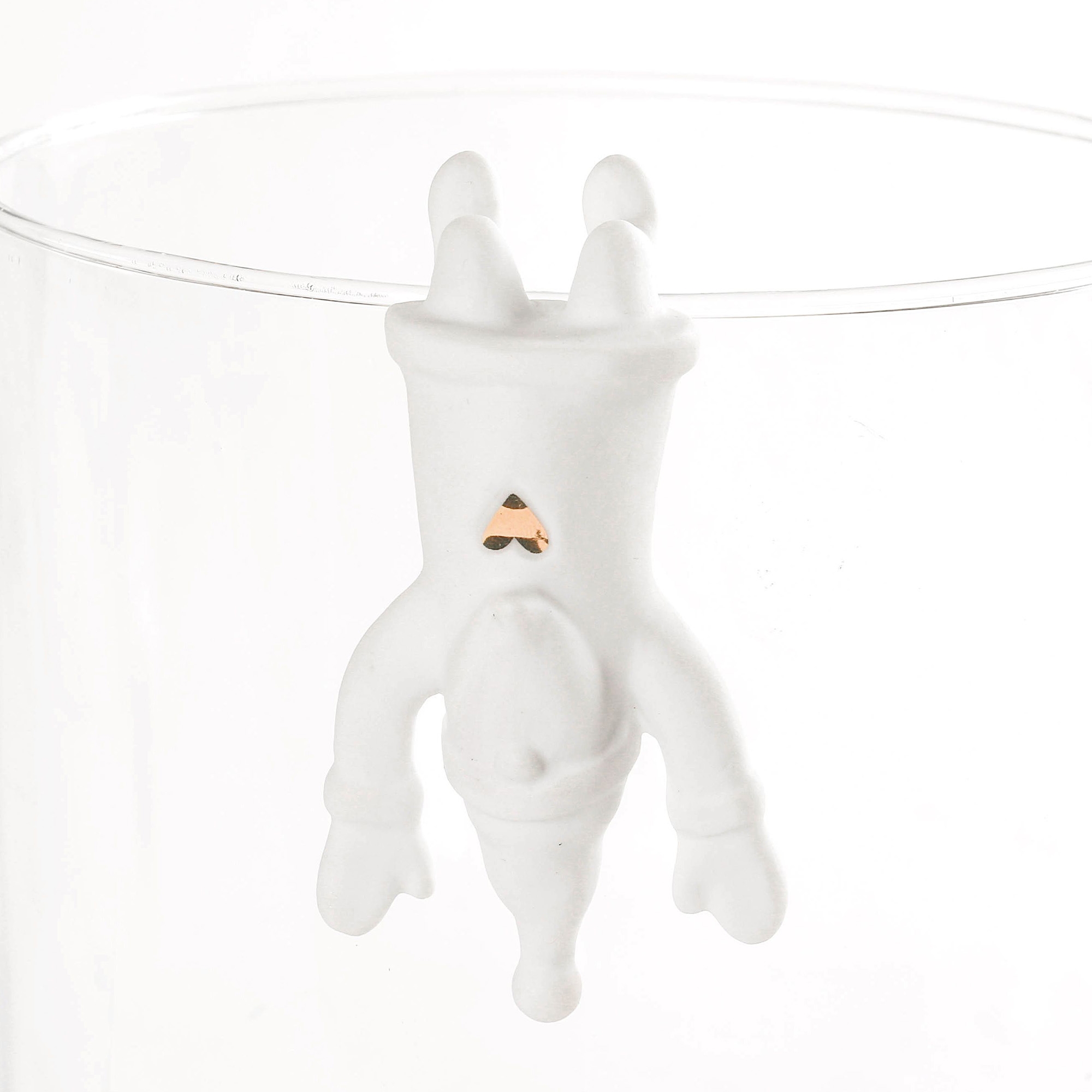 Porzellan Kletter Santa "Goldenes Herz"