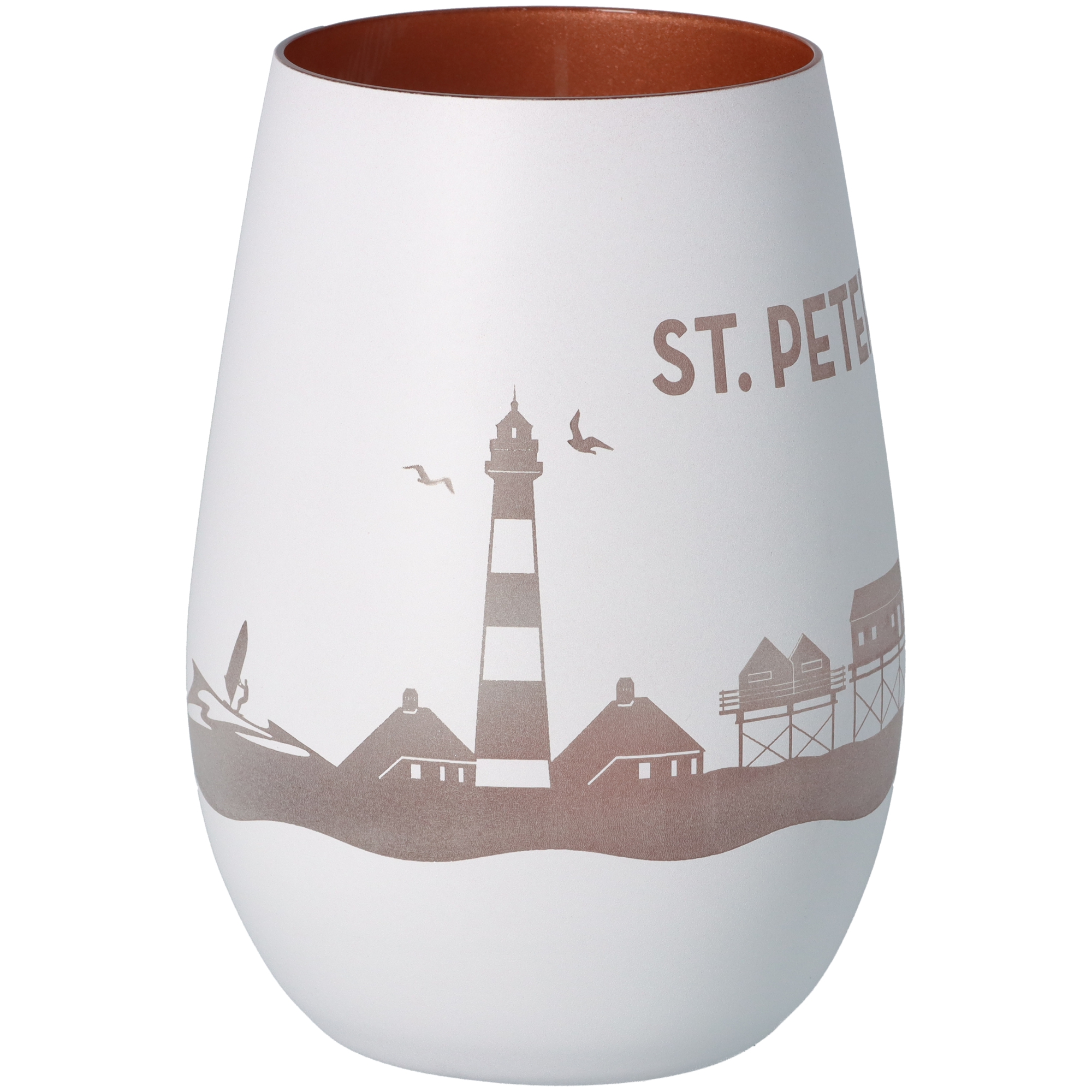 Windlicht Skyline St. Peter-Ording Weiß/Bronze Windlicht Skyline St. Peter-Ording Weiß/Bronze