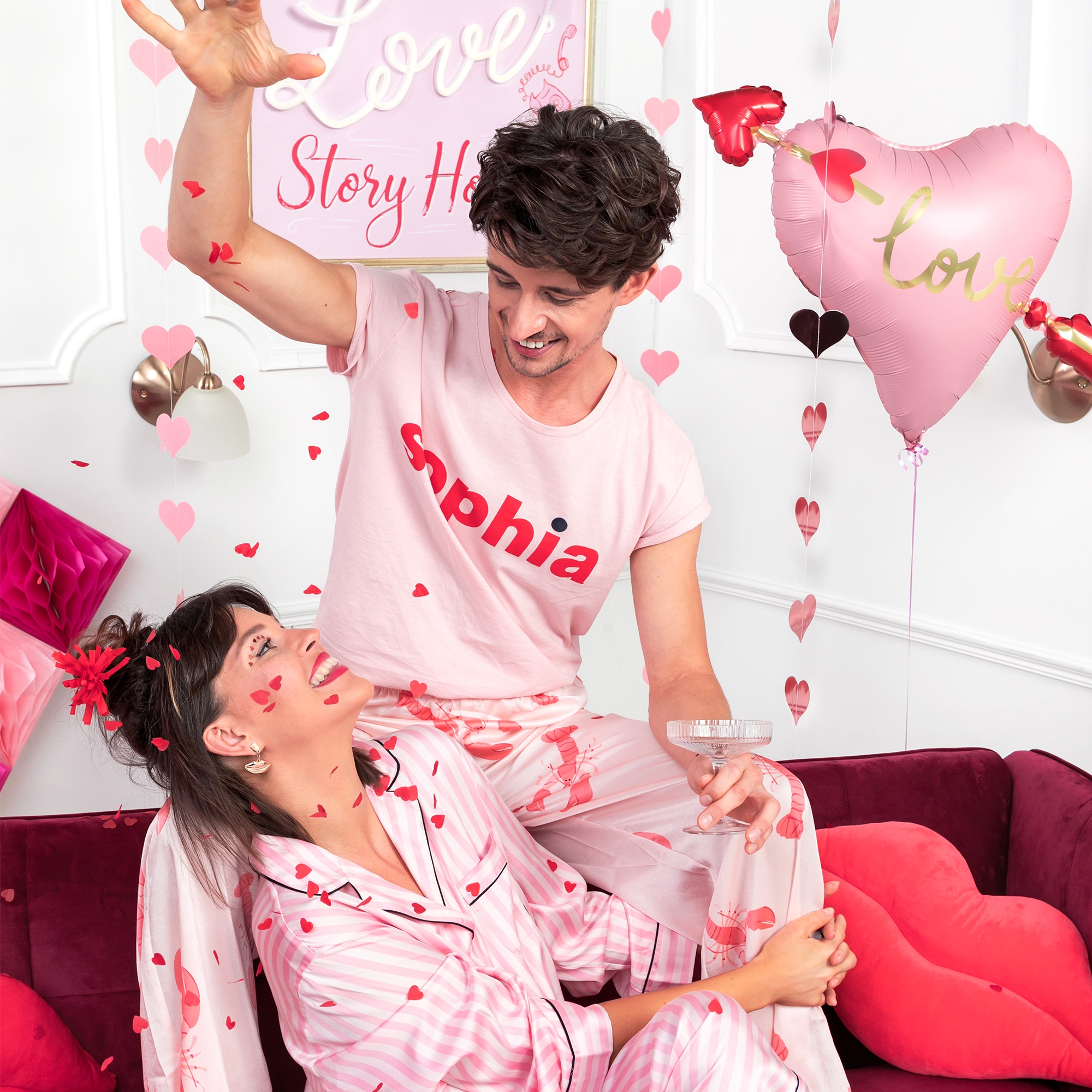 Papierkonfetti "Herzen" Rot 15g Leute, Person, Feiernd, Ballon