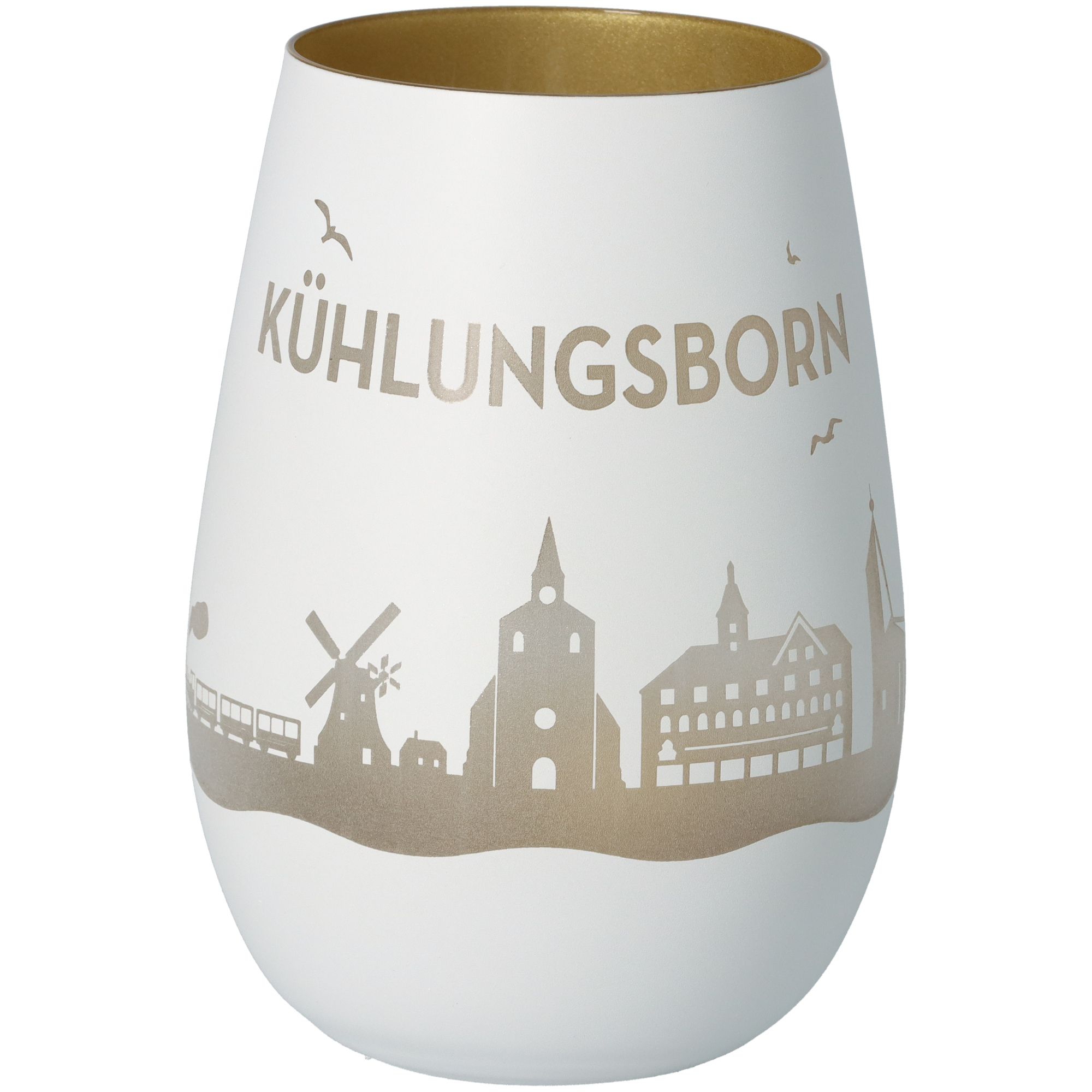 Windlicht Skyline Kühlungsborn Weiß/Gold Windlicht Skyline Kühlungsborn Weiß/Gold