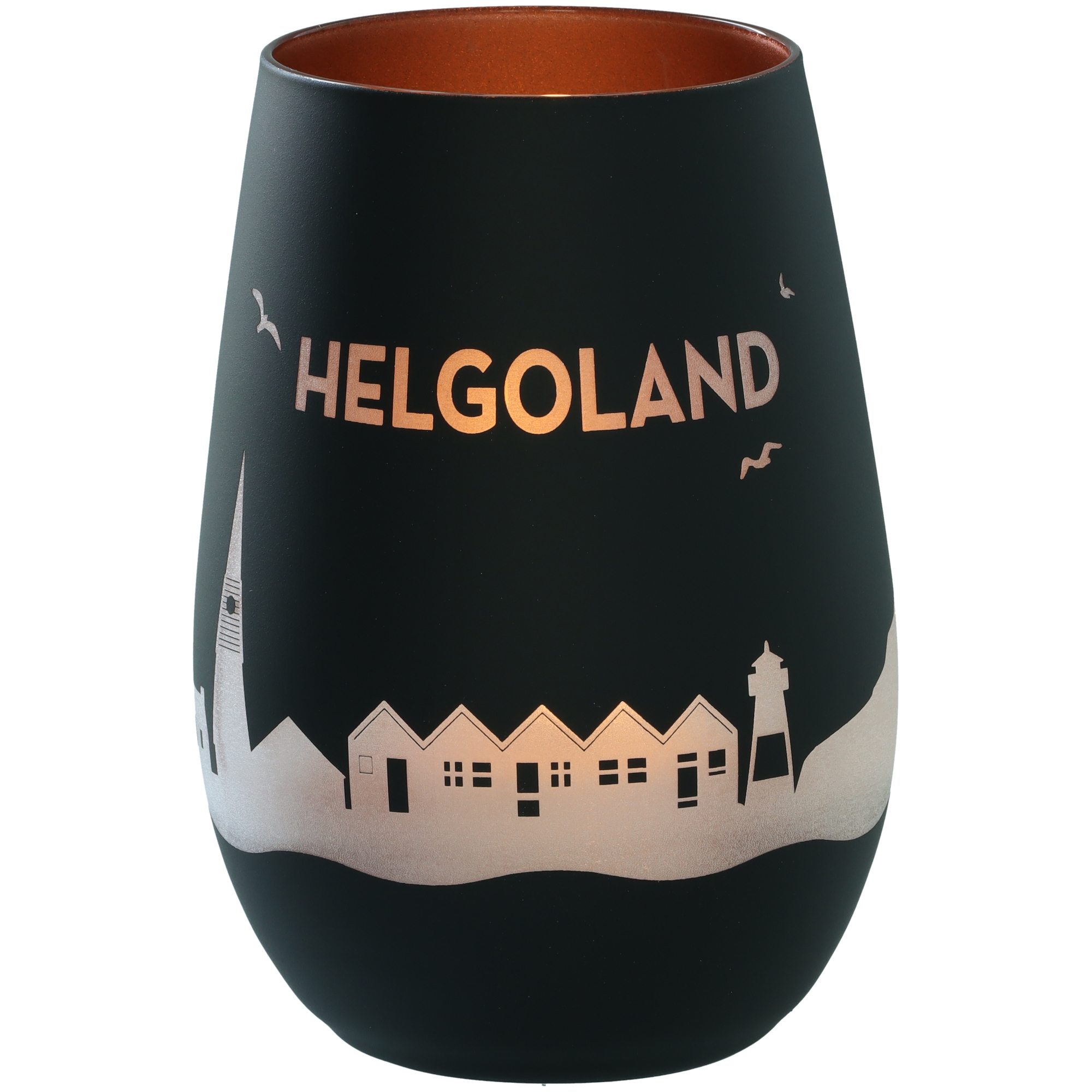 Windlicht Skyline Helgoland Schwarz/Bronze Krug, Töpferei, Vase