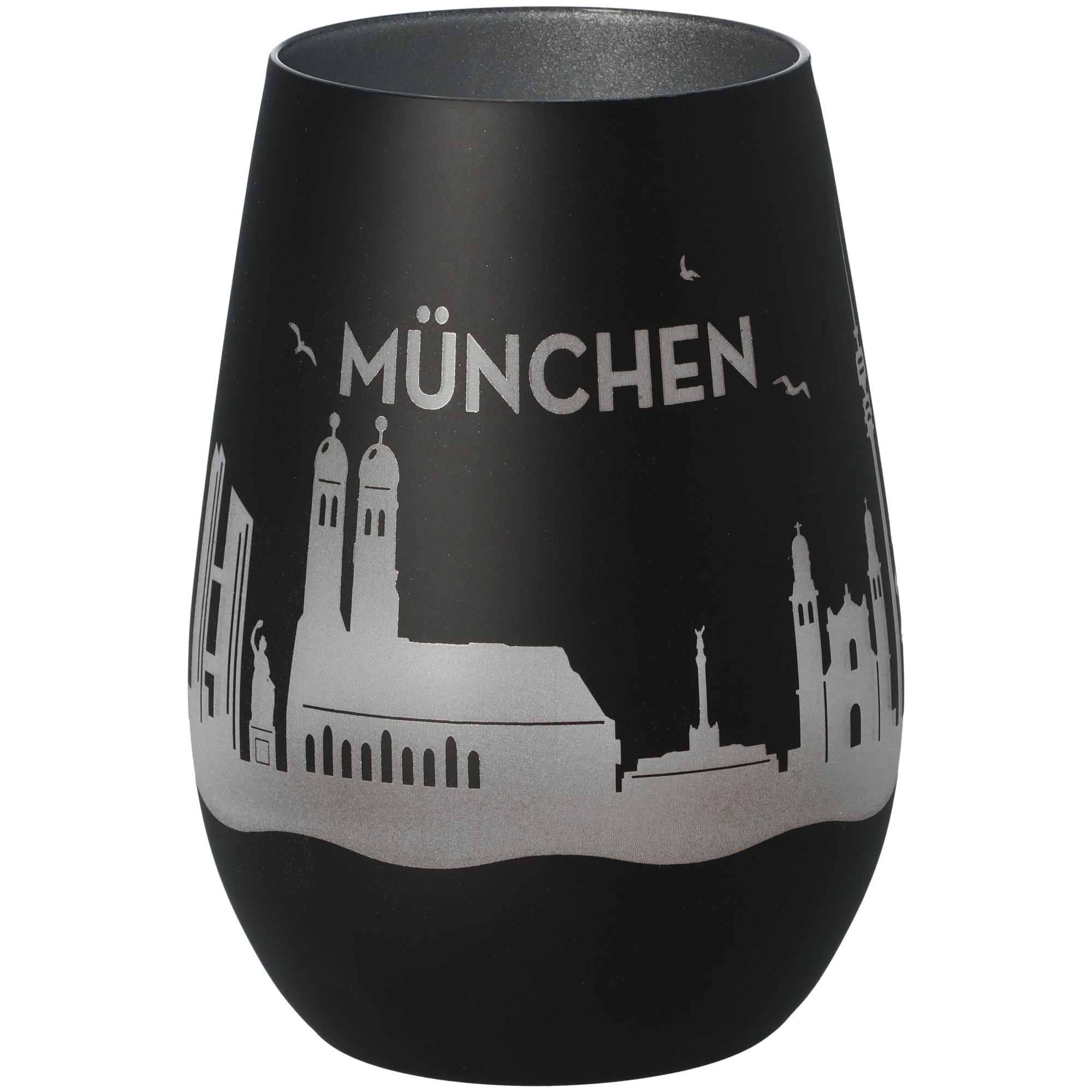 Windlicht Skyline München Schwarz/Silber Windlicht Skyline München Schwarz/Silber