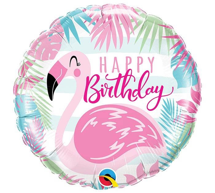 Folienballon Happy Birthday Pink Flamingo 46 cm