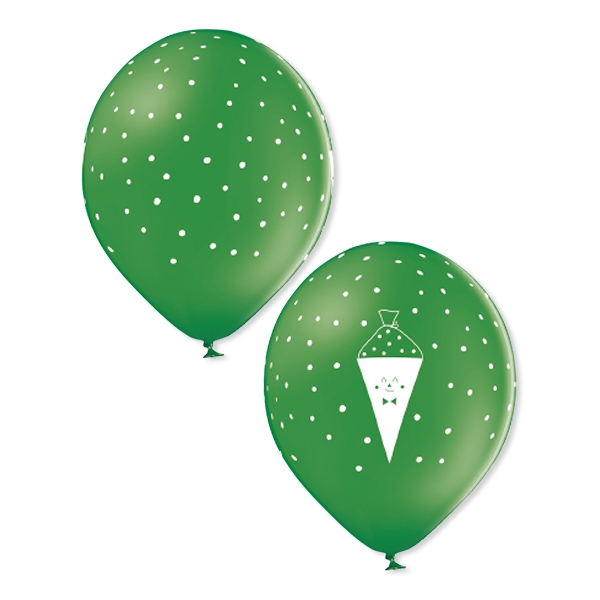 12 bunte Latexballons zur Einschulung "Schulkind & Schultüten"
