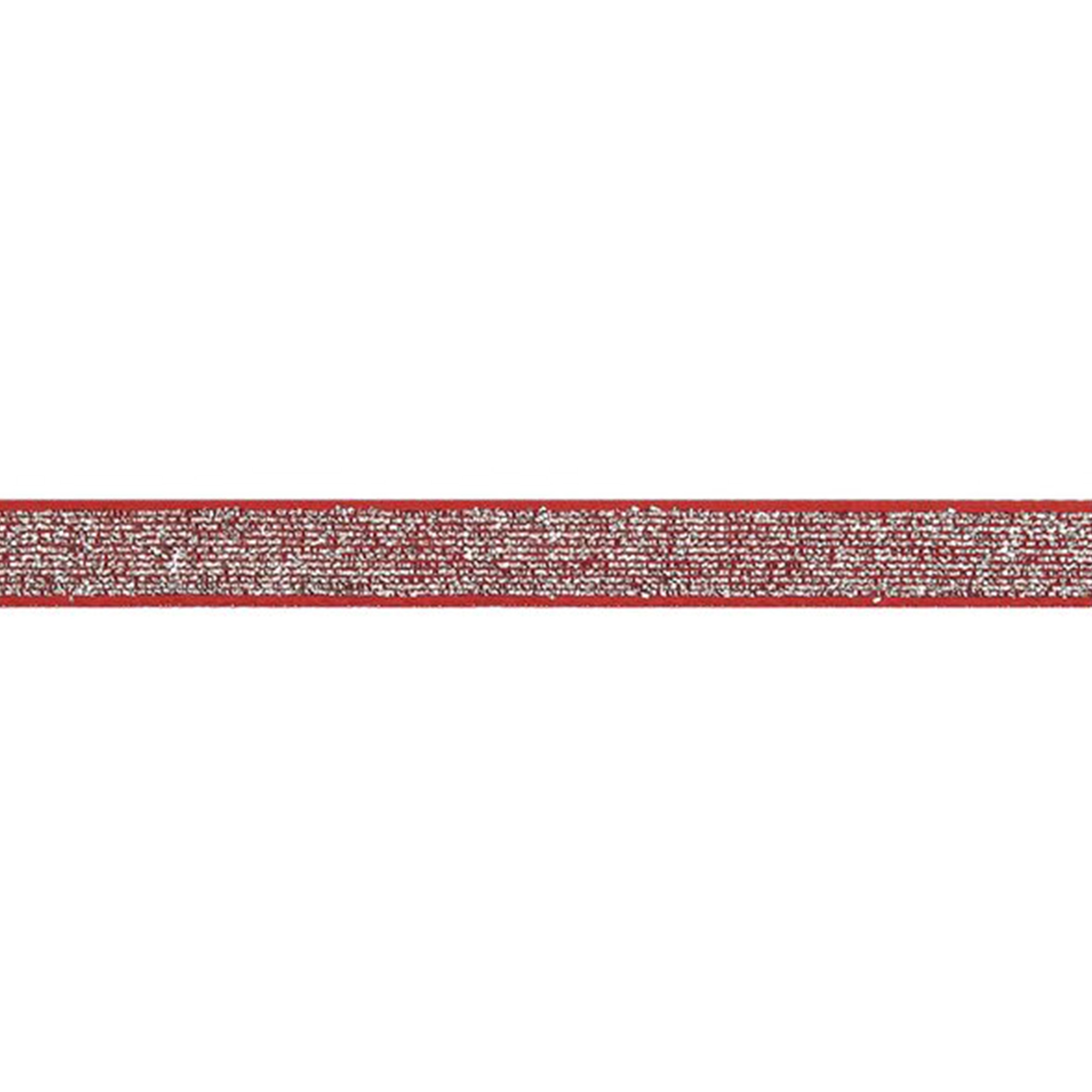 Glitzerband, Rot-Silber, 10mm / 3m Glitzerband, Rot-Silber, 10mm / 3m