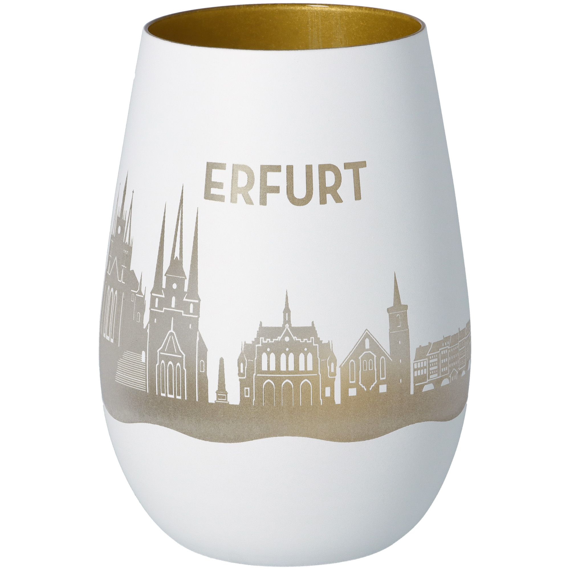 Windlicht Skyline Erfurt Weiß/Gold Windlicht Skyline Erfurt Weiß/Gold
