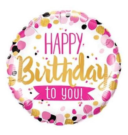 Folienballon "Happy Birthday to you" Pink 45cm Folienballon "Happy Birthday to you" Pink 45cm