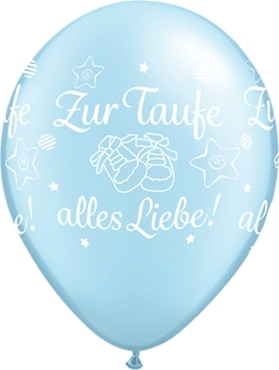 Qualatex Latexballon "Zur Taufe alles Liebe!" Pearl Pastell Blau Ø 30cm Qualatex Latexballon "Zur Taufe alles Liebe!" Pearl Pastell Blau Ø 30cm