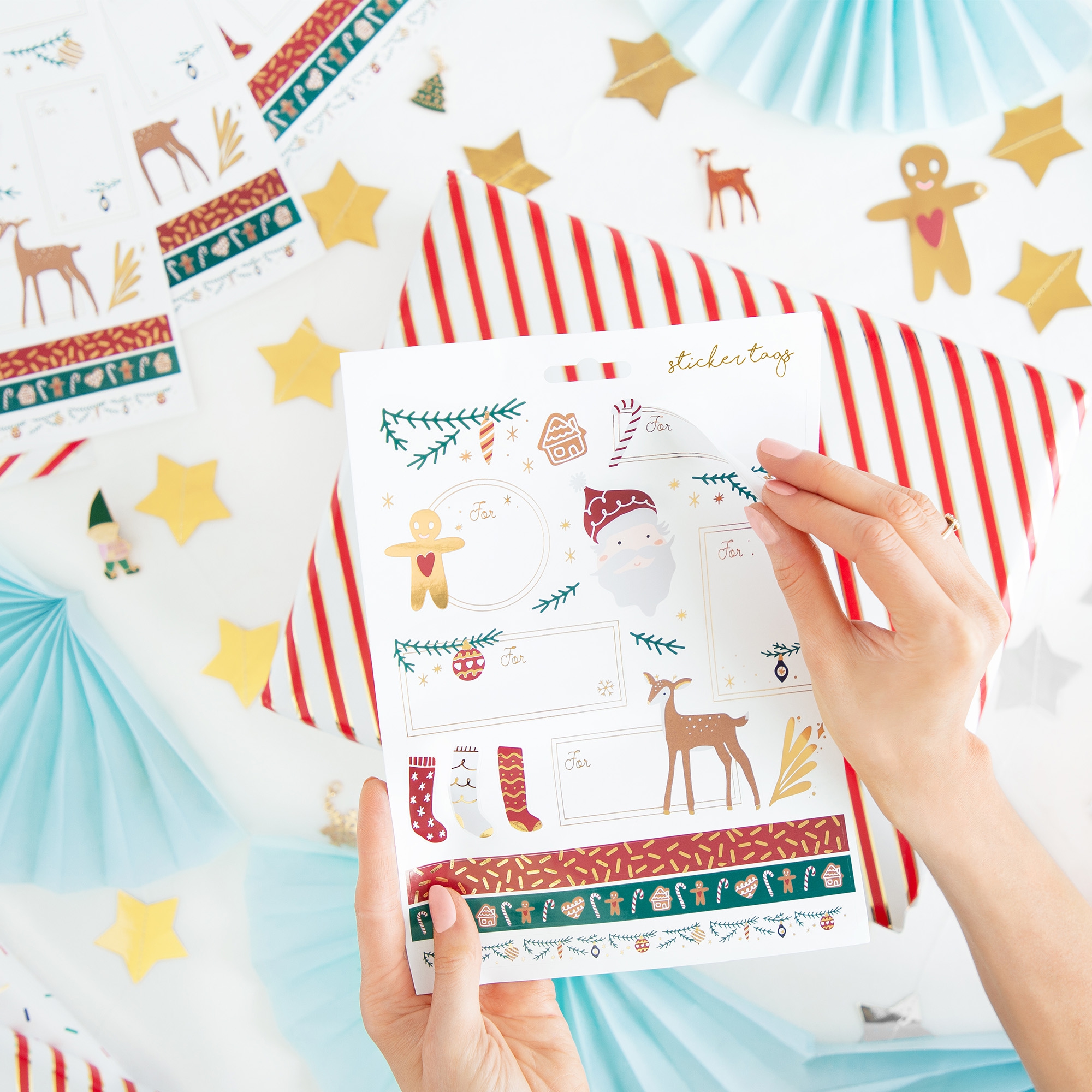 Weihnachtssticker "Weihnachtsmann" Briefumschlag, Grusskarte, Post, Werbung, Plakat