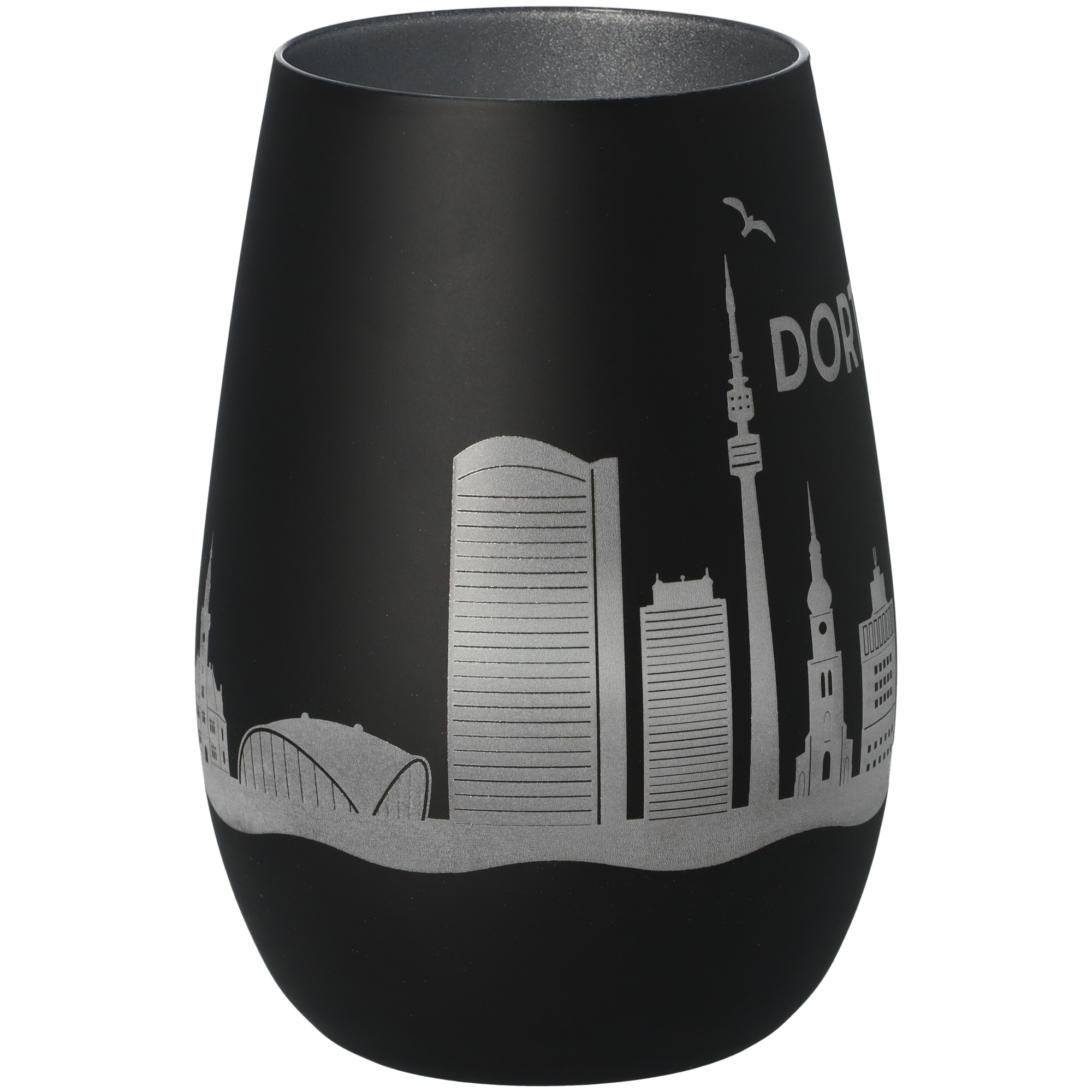 Windlicht Skyline Dortmund Schwarz/Silber Windlicht Skyline Dortmund Schwarz/Silber