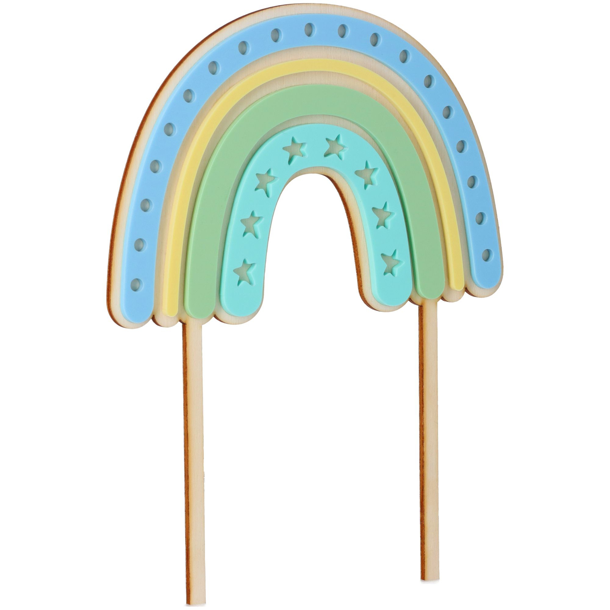 Cake Topper Regenbogen Stern aus Holz & Acryl Cake Topper Regenbogen Stern aus Holz & Acryl