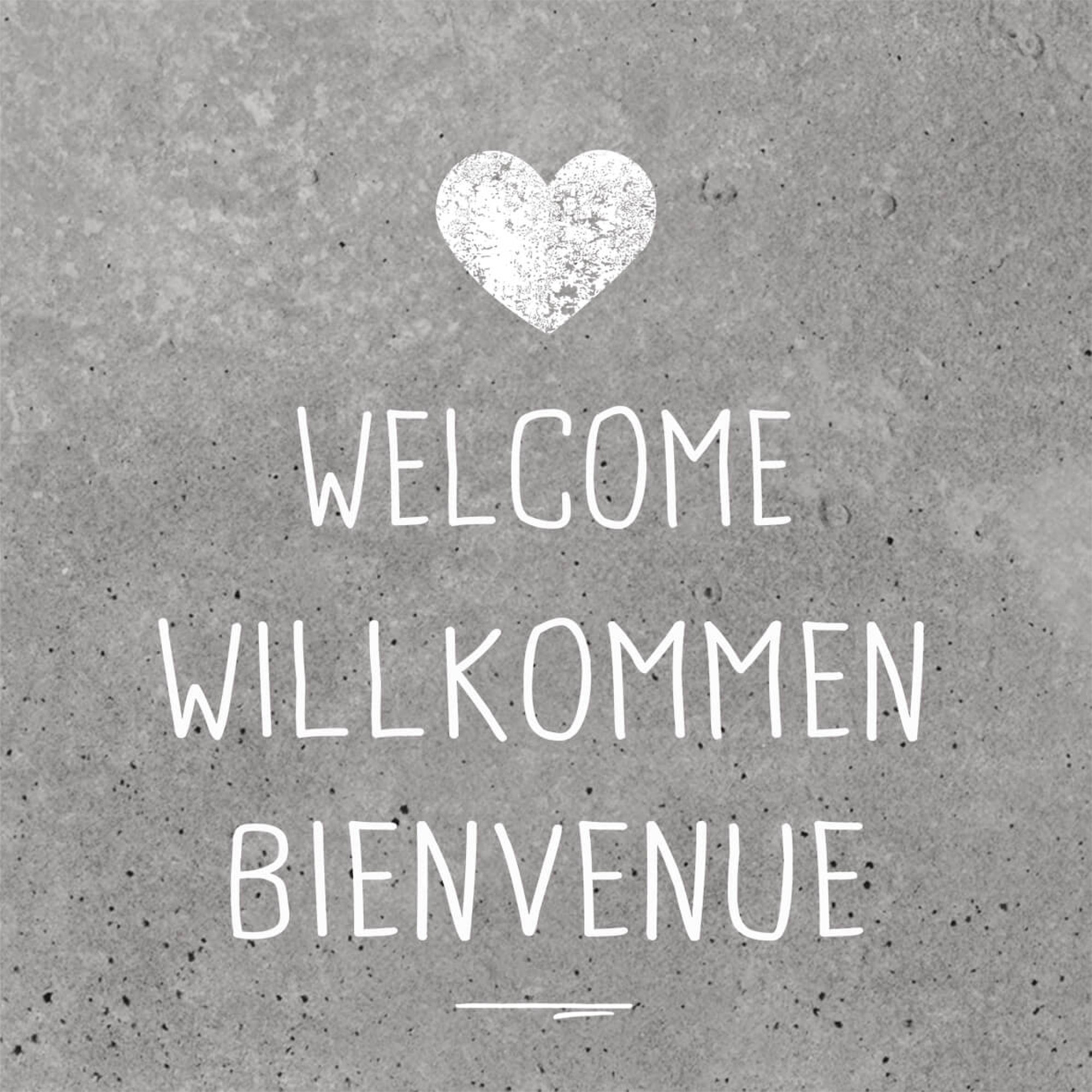 20 Servietten "Bienvenue Zement" 33x33cm 20 Servietten "Bienvenue Zement" 33x33cm