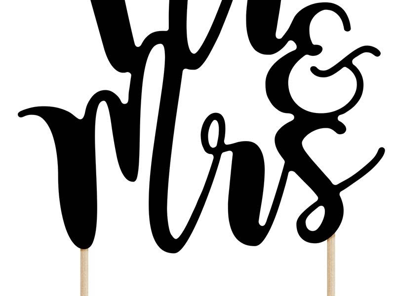 Hochzeitstorten Topper "Mr & Mrs" Schwarz Hochzeitstorten Topper "Mr & Mrs" Schwarz