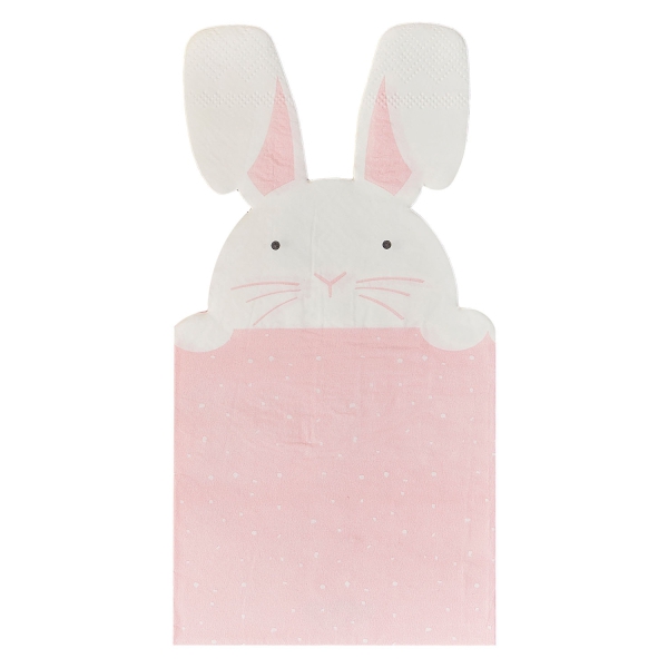 16 Papierservietten "Hase" Rosa