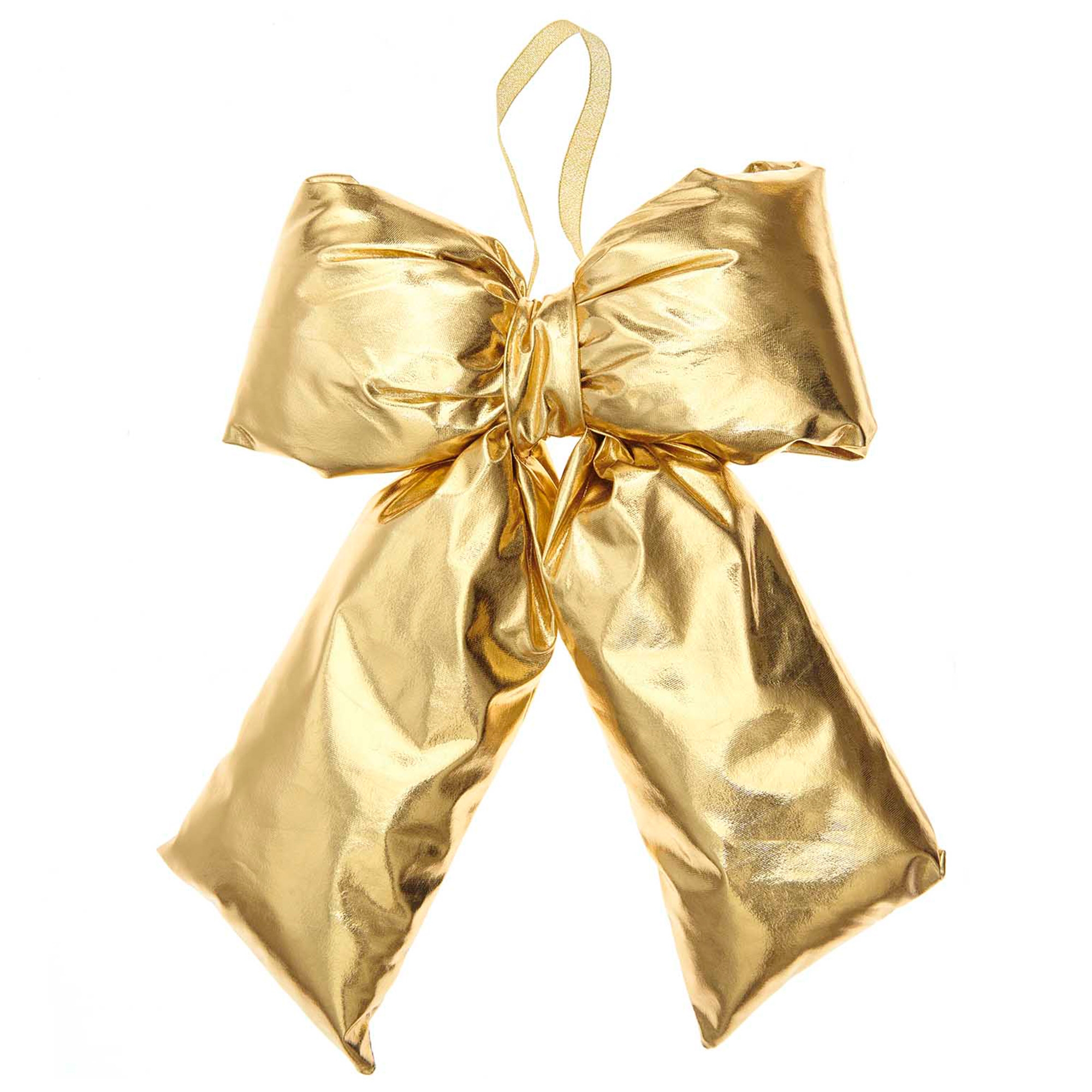 0bb2859db9fcb75abd34e563cf9c1c04859fcad1 Große Weihnachtsschleife zum aufhängen "Gold"