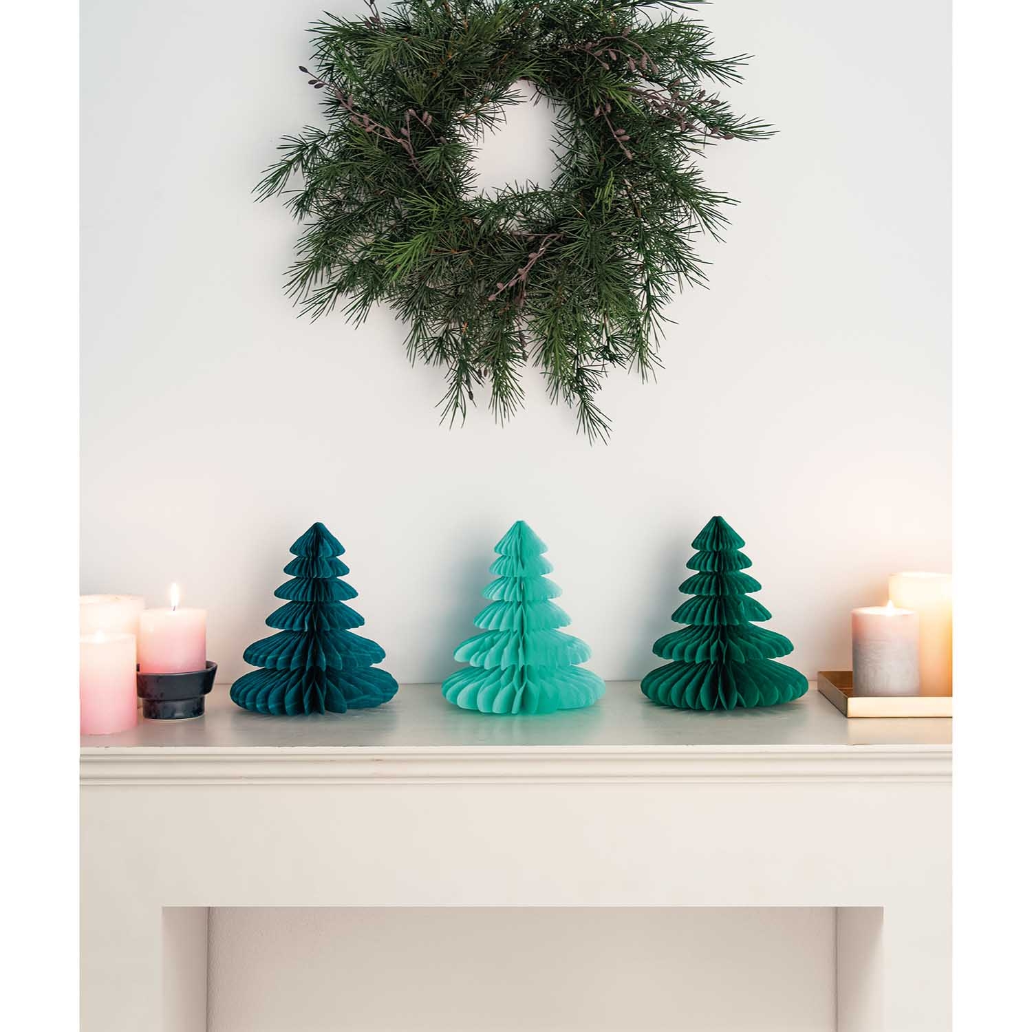 Wabenpapier "Tannenbäume" Grün