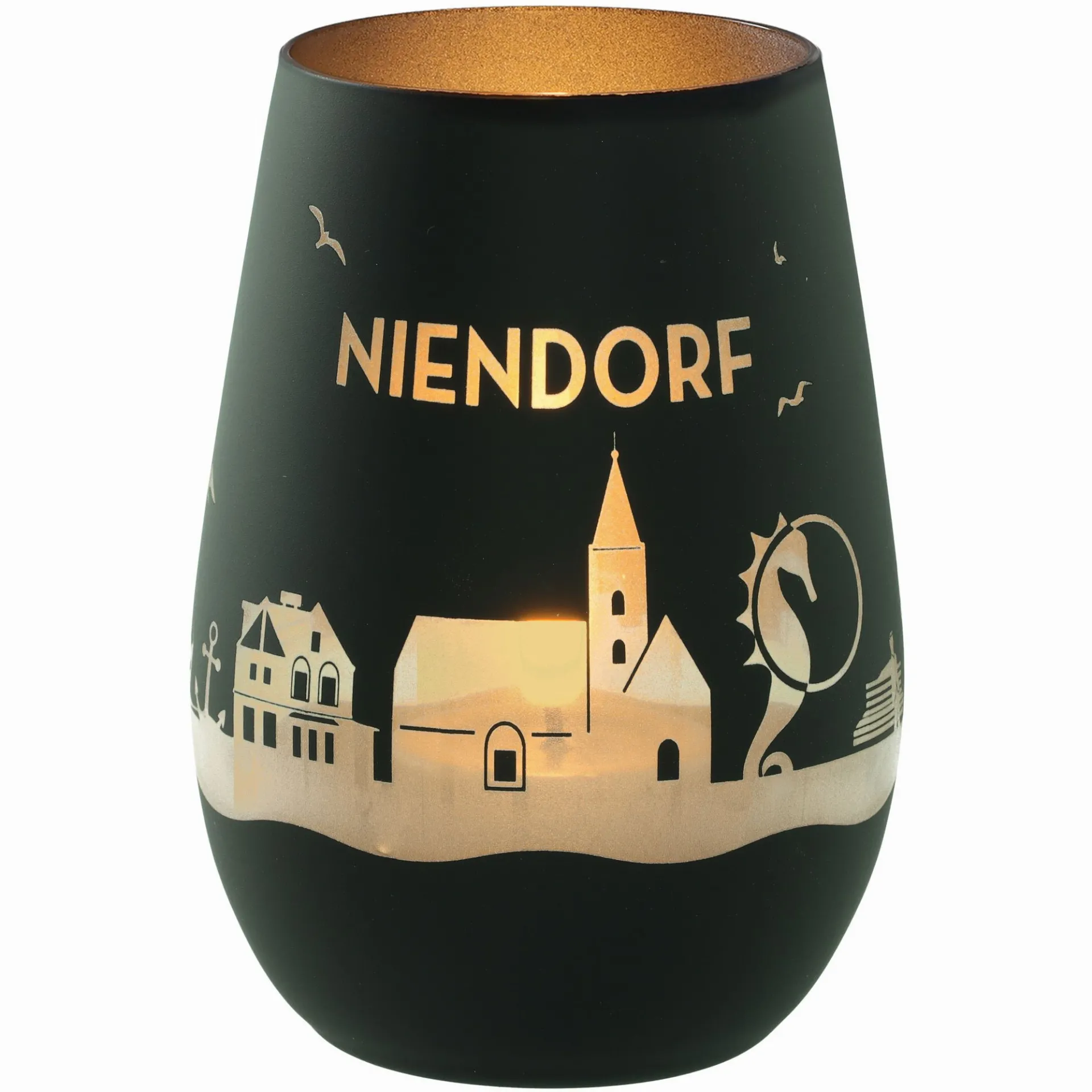 Windlicht Skyline Niendorf Schwarz/Silber